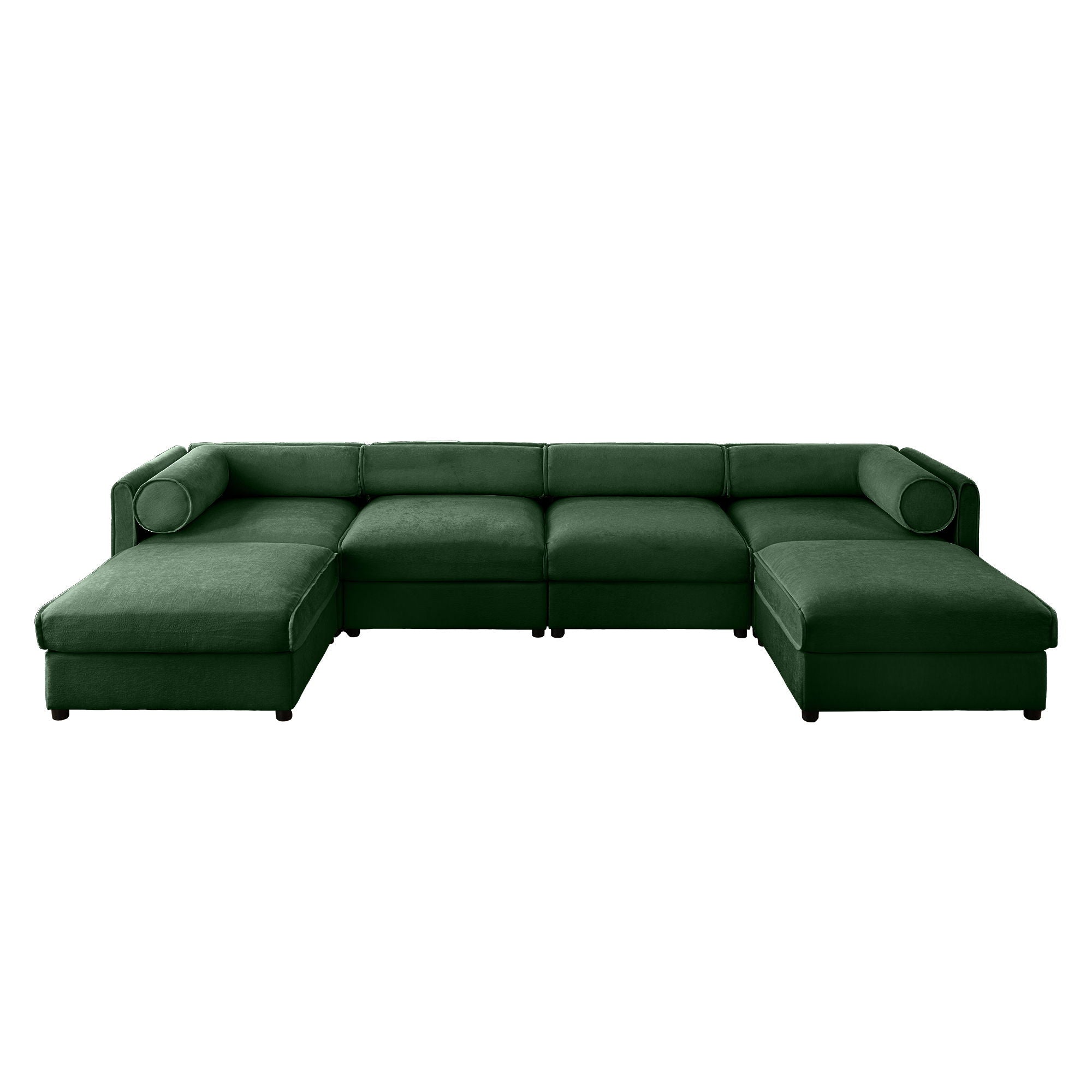 Contemporary Elegant White Chenille Sofa With Storage And Ottoman