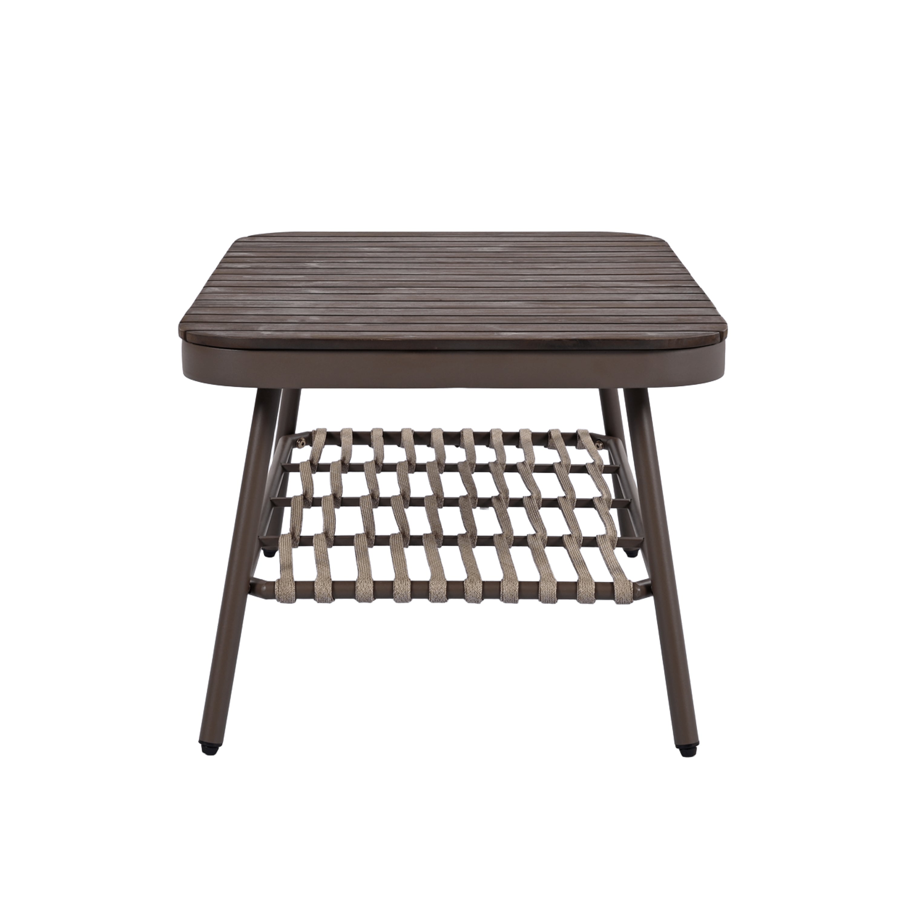 4-Piece Outdoor Patio Furniture Set with Metal Frame and Woven Rope