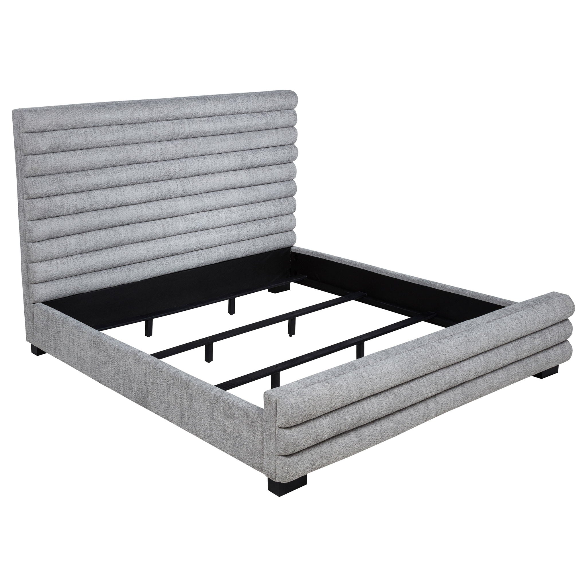 Fandango - Eastern Bed With Rolled Tufting - Gray
