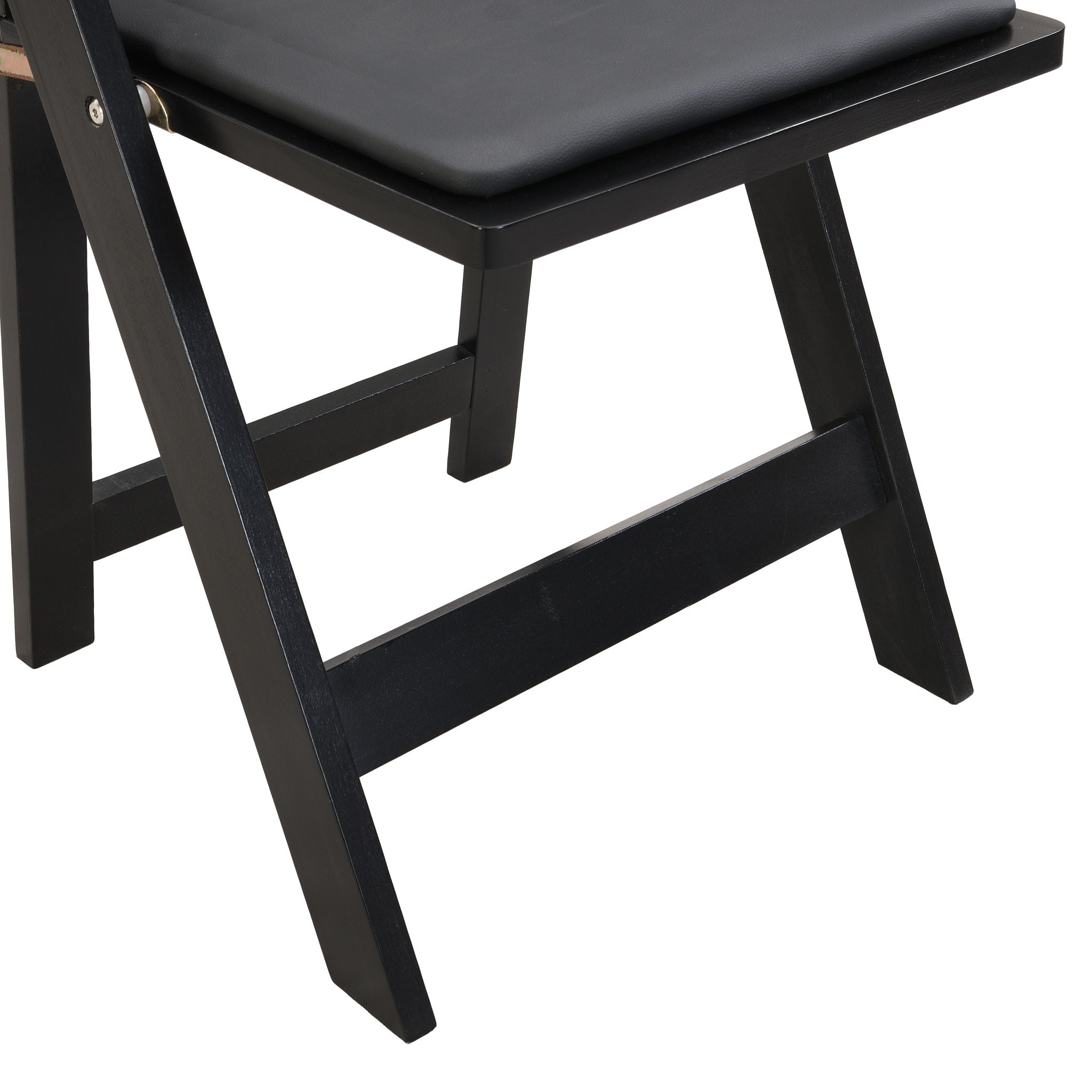 Solid Wood Upholstered Folding Chair Set, Dining Room (Set of 4)