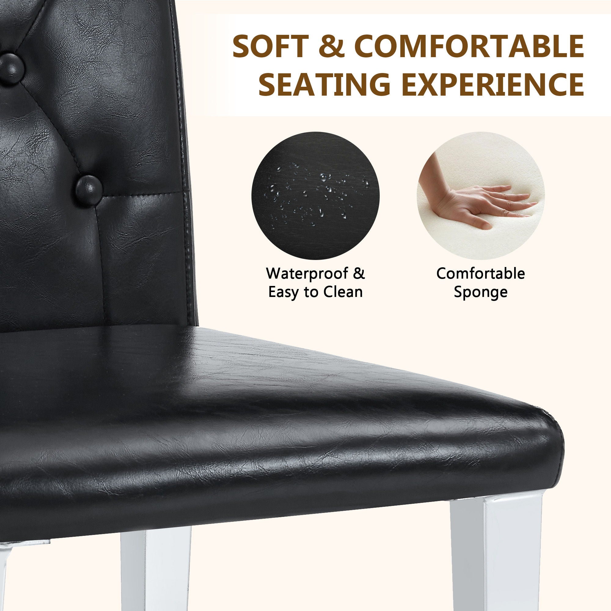 Dining Chairs With Ergonomic Buckle Backrest For Home