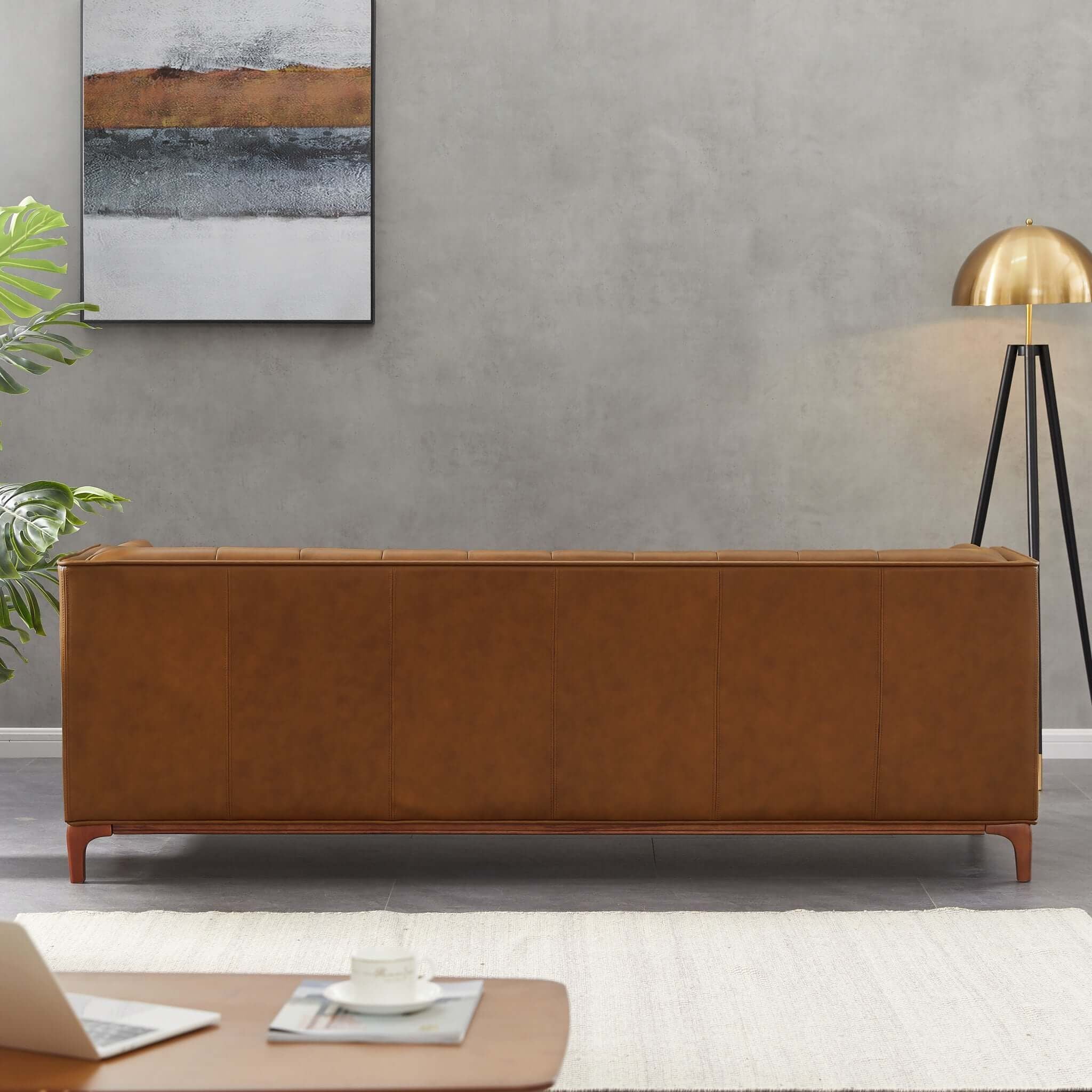 Mara - Tufted Sofa - Cognac / Tan