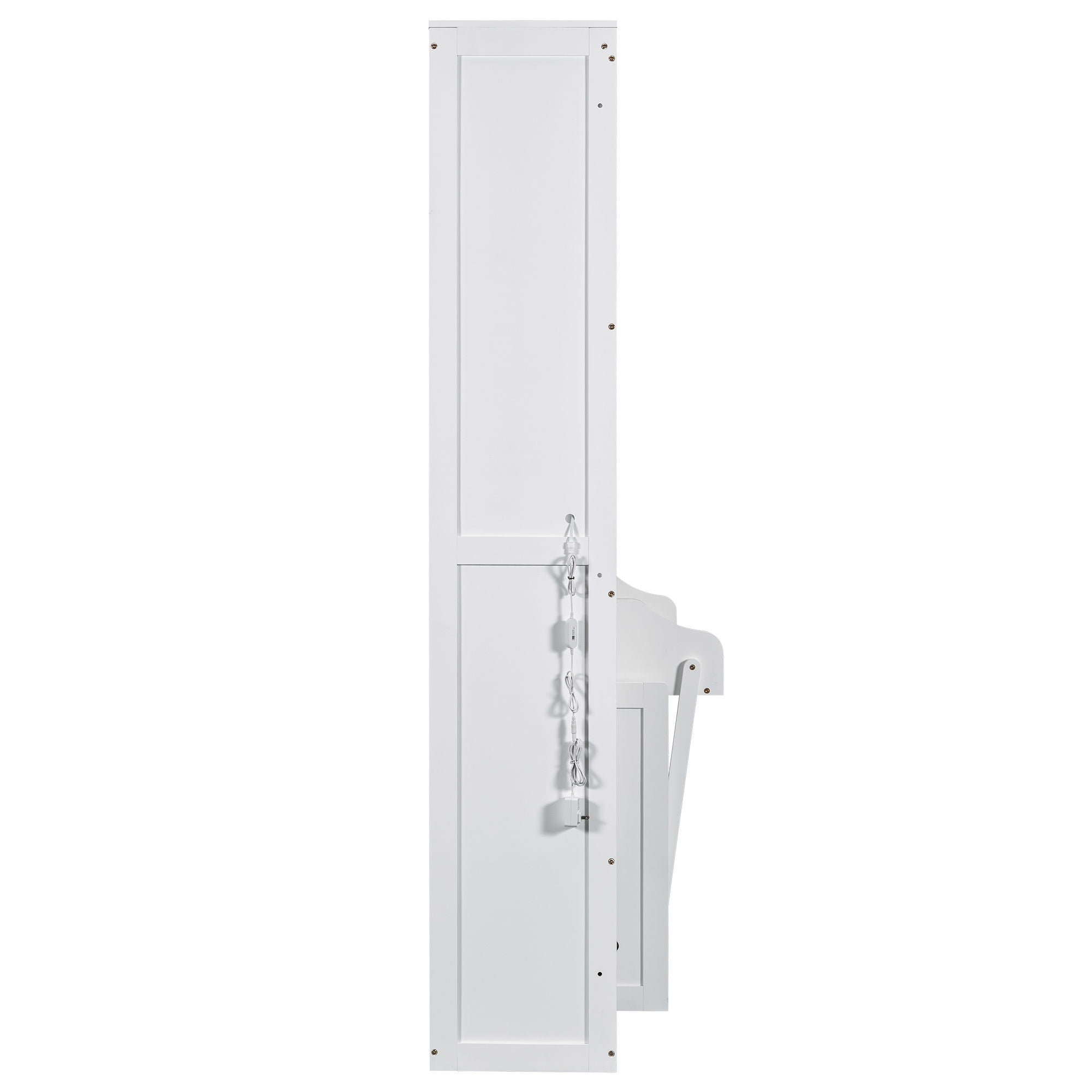 French Style Murphy Platform Bed With Shelf, Side Cabinets, Drawers And LED