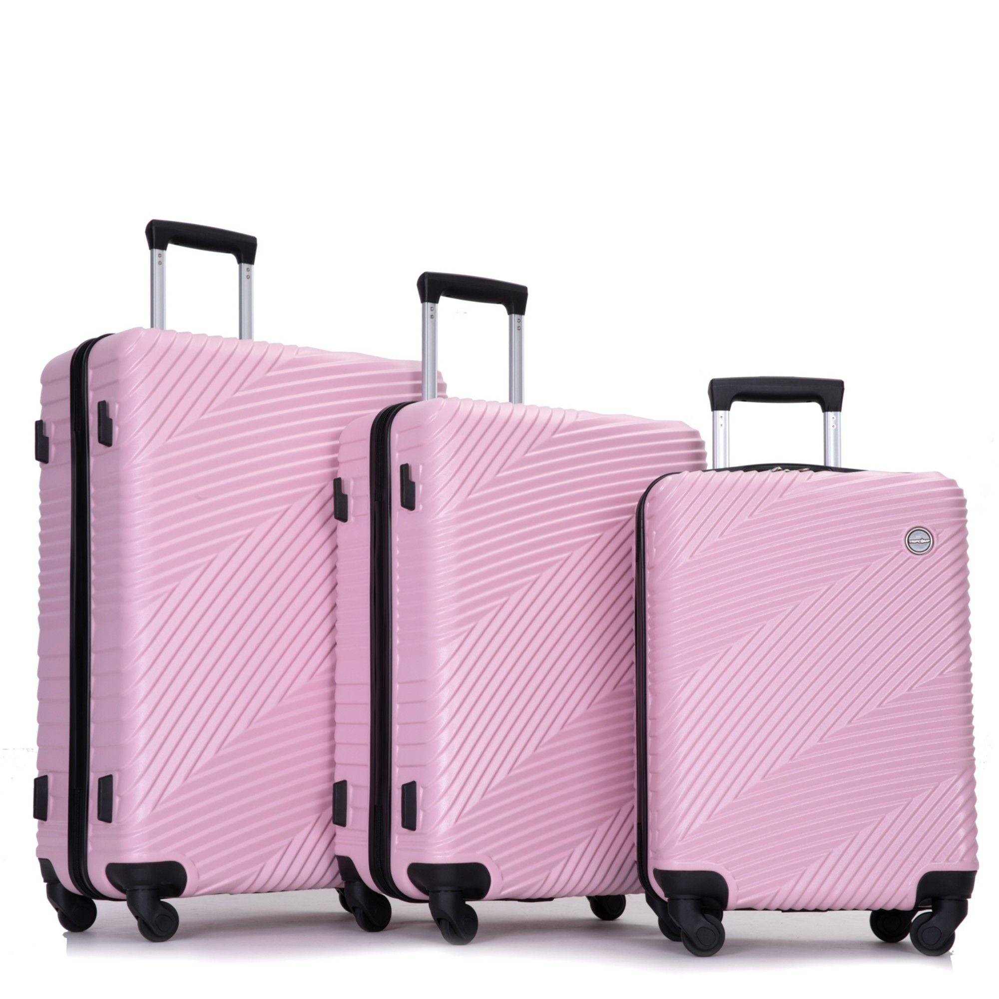 3 Piece Luggage Sets Lightweight Suitcase With Two Hooks, Spinner Wheels,