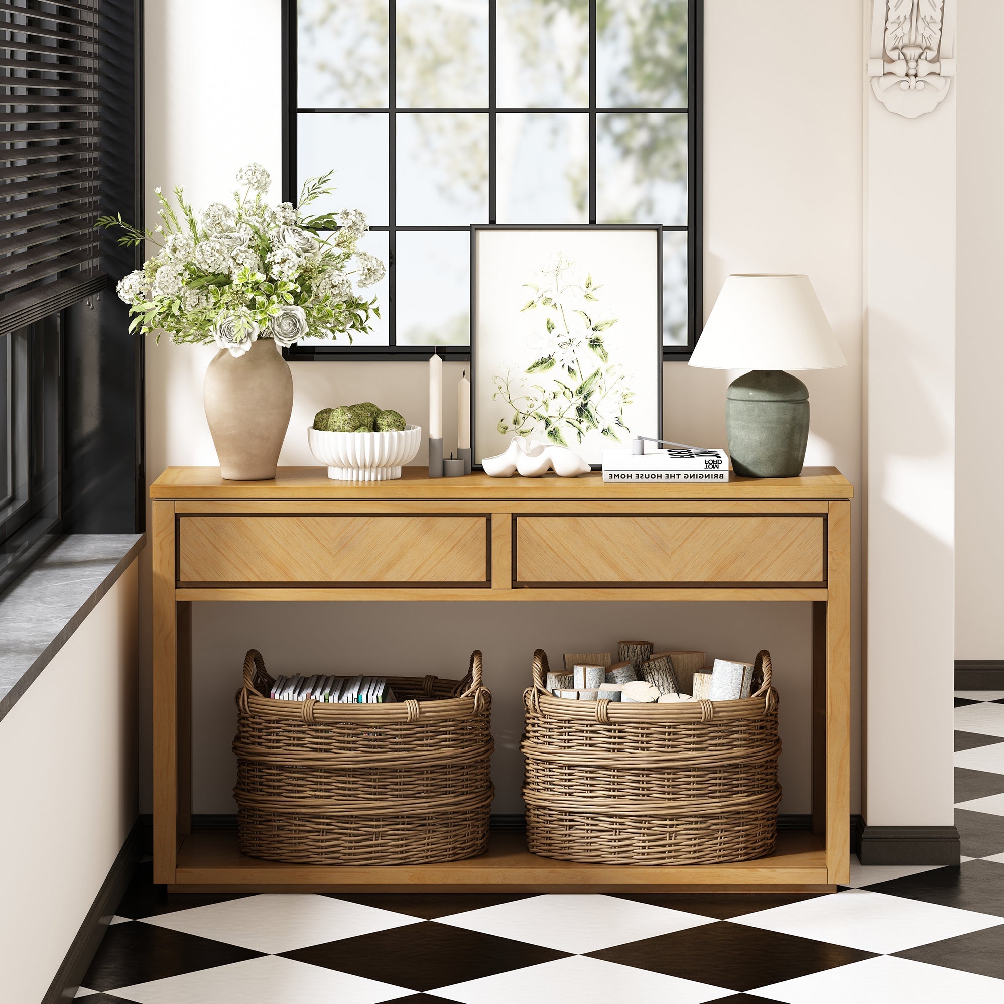 55' Console Table Natural