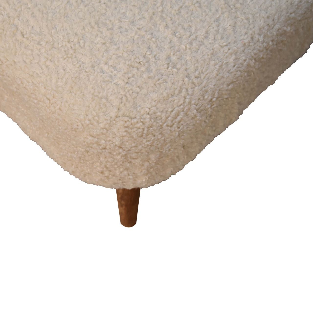 Boucle Square Footstool - Cream - Best Buy Furniture
