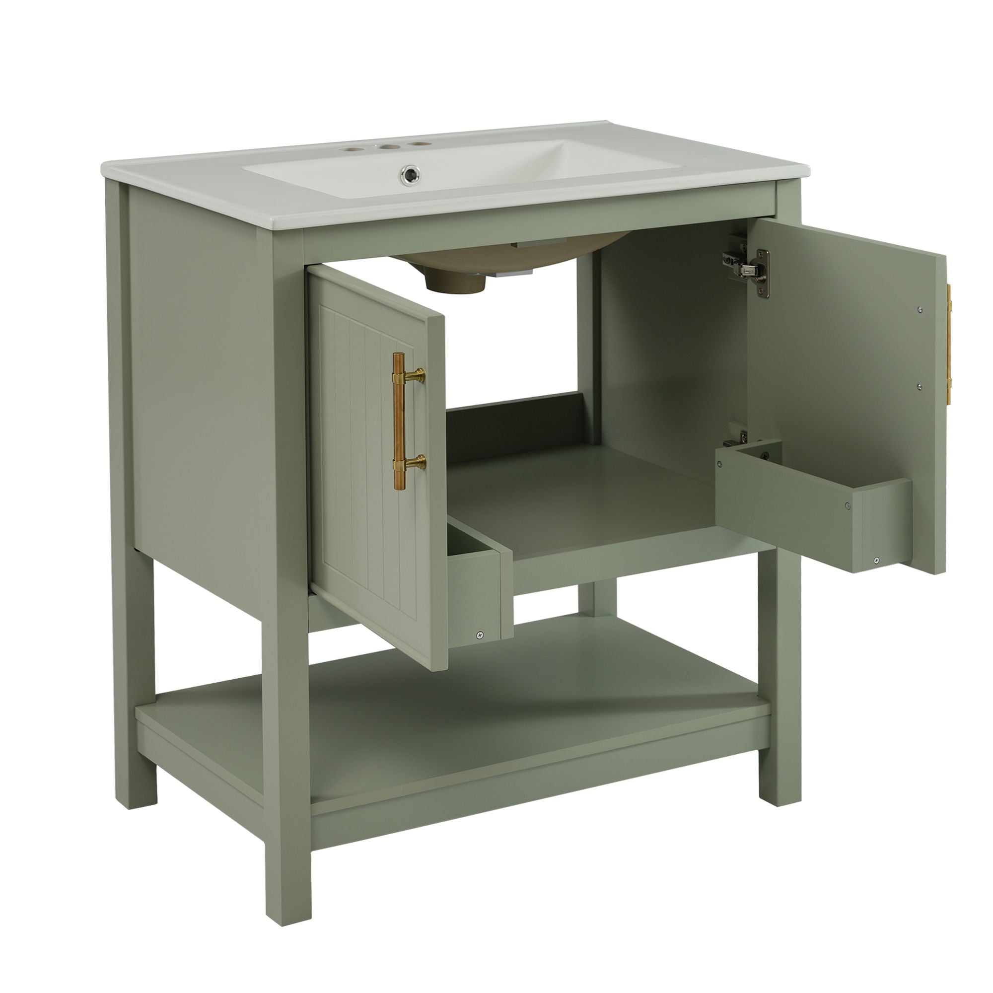Elegant Bathroom Vanity With Ceramic Sink And Versatile Storage - Best Buy Furniture