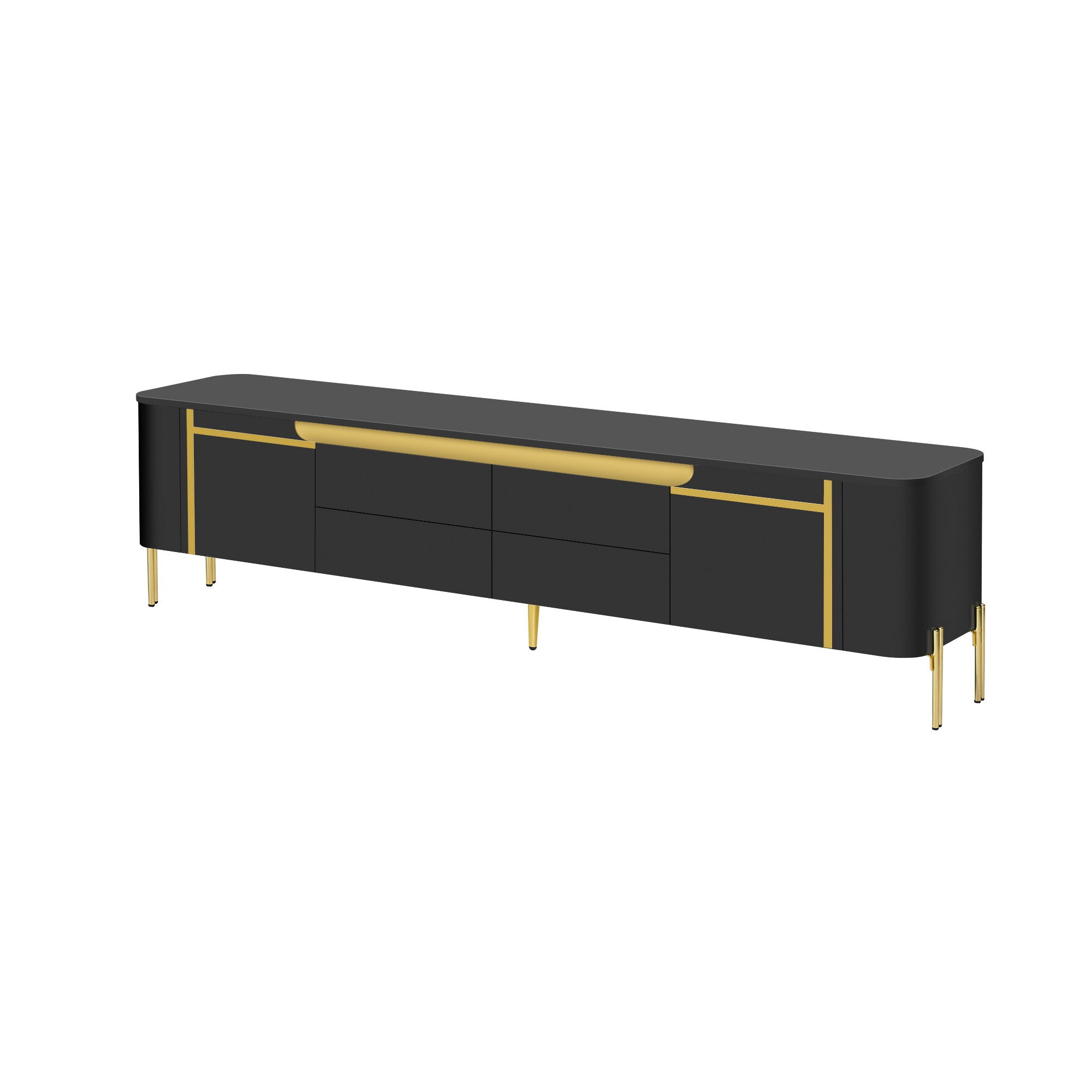 TV Stand For TVs Up To 80" With 4 Drawers And 2 Spacious Cabinets