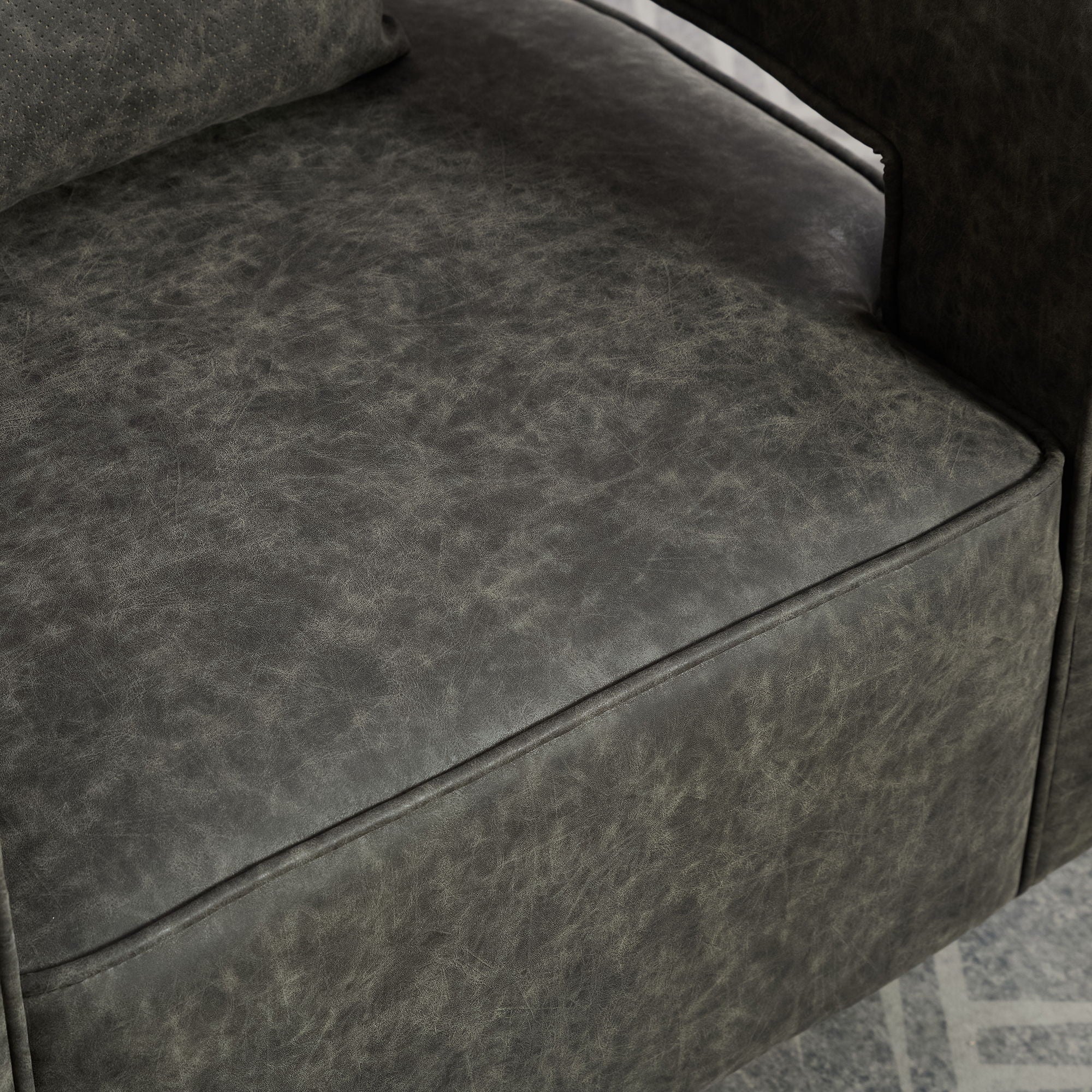 Swivel Accent Open Back Barrel Chair With Weathered Base
