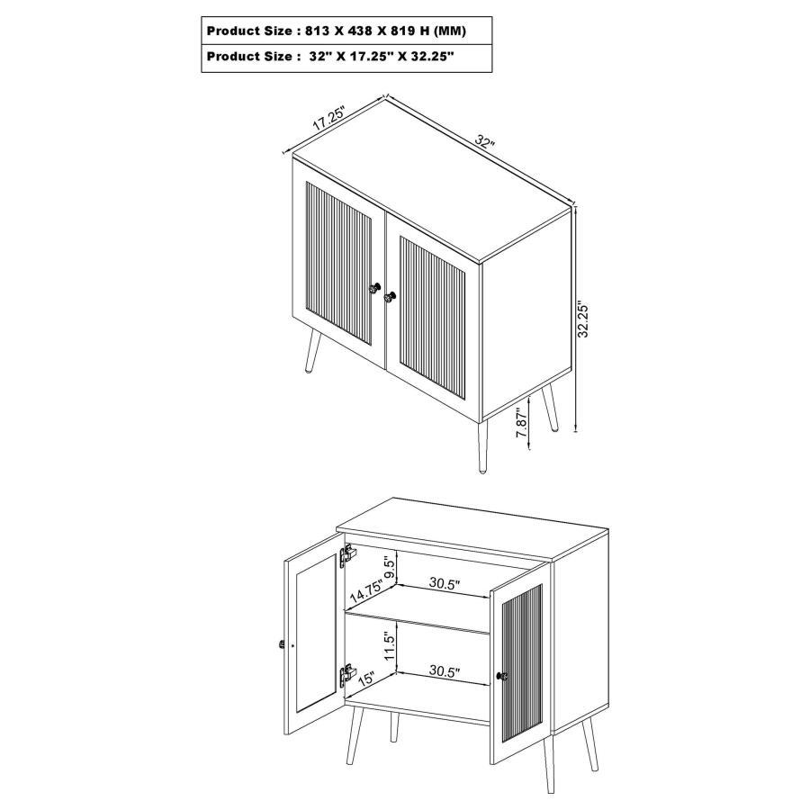 Nieta - 2 Door Engineered Wood Accent Cabinet - White High Gloss