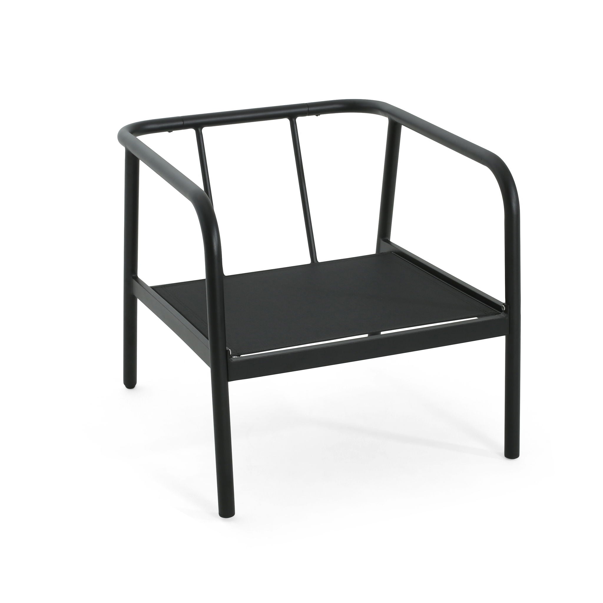 Leora - Modern Minimalist Round Tube Sofa Chair With Cushions - Beige / Black