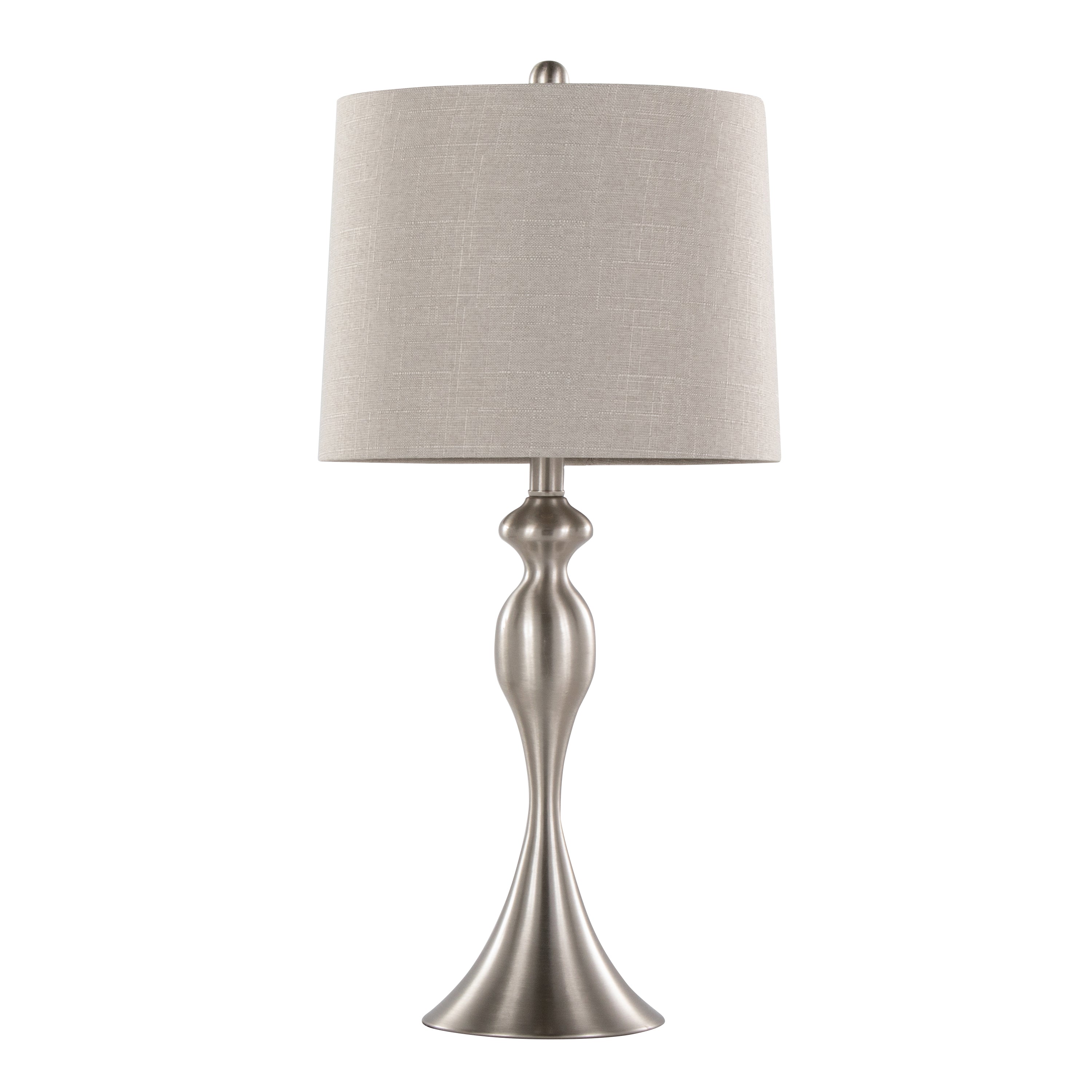 Ashland 27" Contemporary Metal Table Lamp in Brushed Nickel - Set of 2