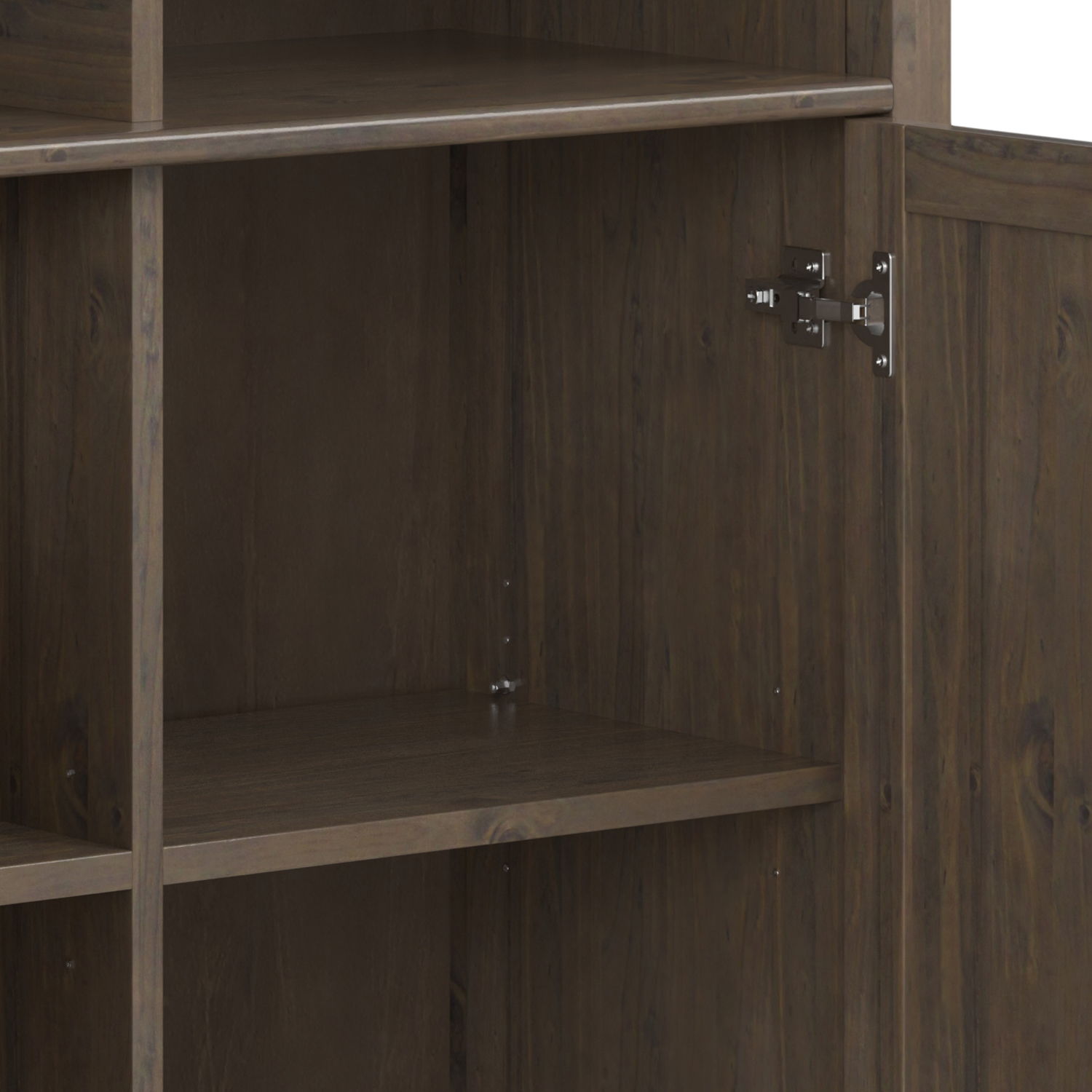 Lev - Medium Storage Cabinet - Smoky Brown - Best Buy Furniture