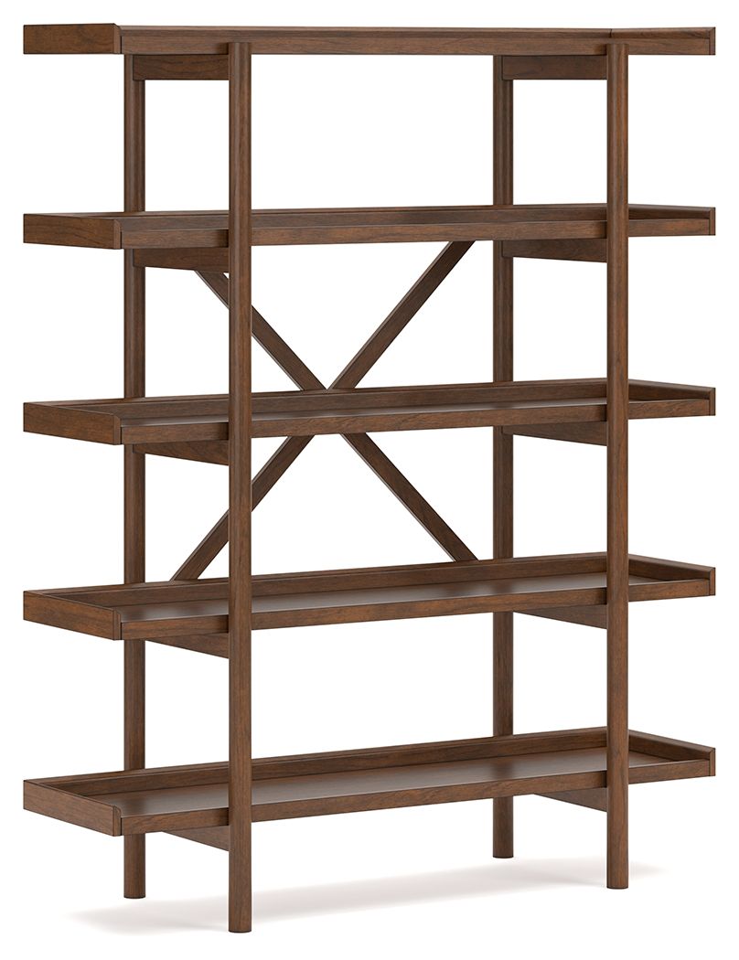 Lyncott - 3 Pc. - Home Office Desk, Chair, Bookcase - Brown - Best Buy Furniture