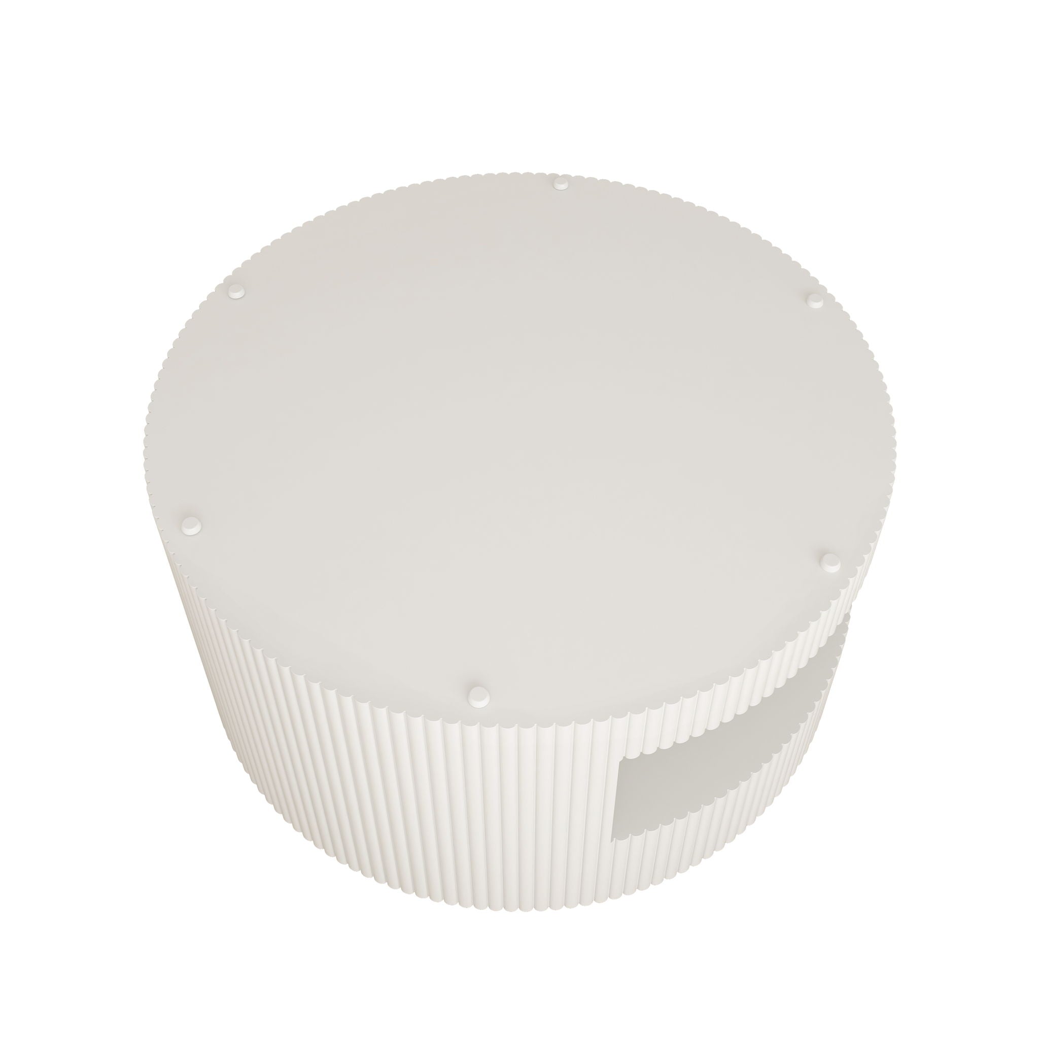 Round Coffee Table With Storage, Vertical Stripe Design