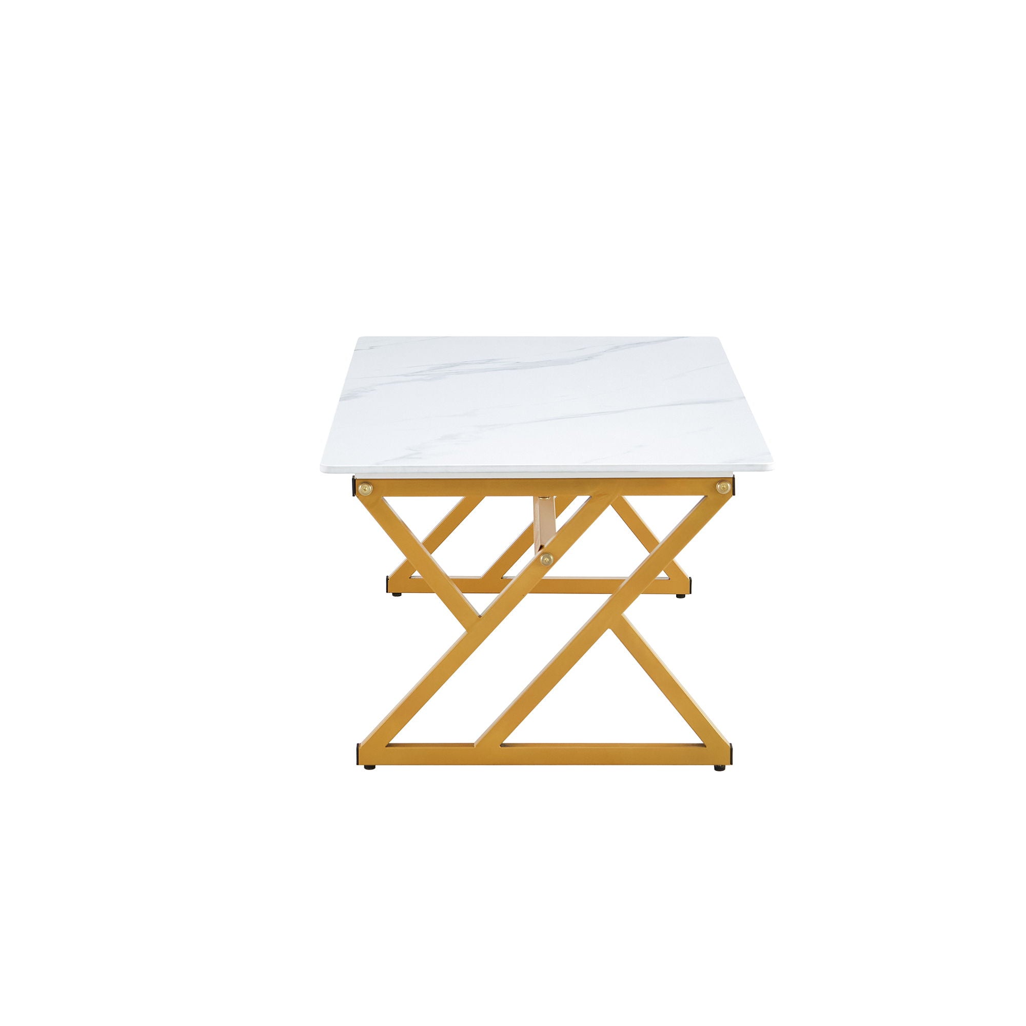 Modern Rock Slab Coffee Table With Metal Legs