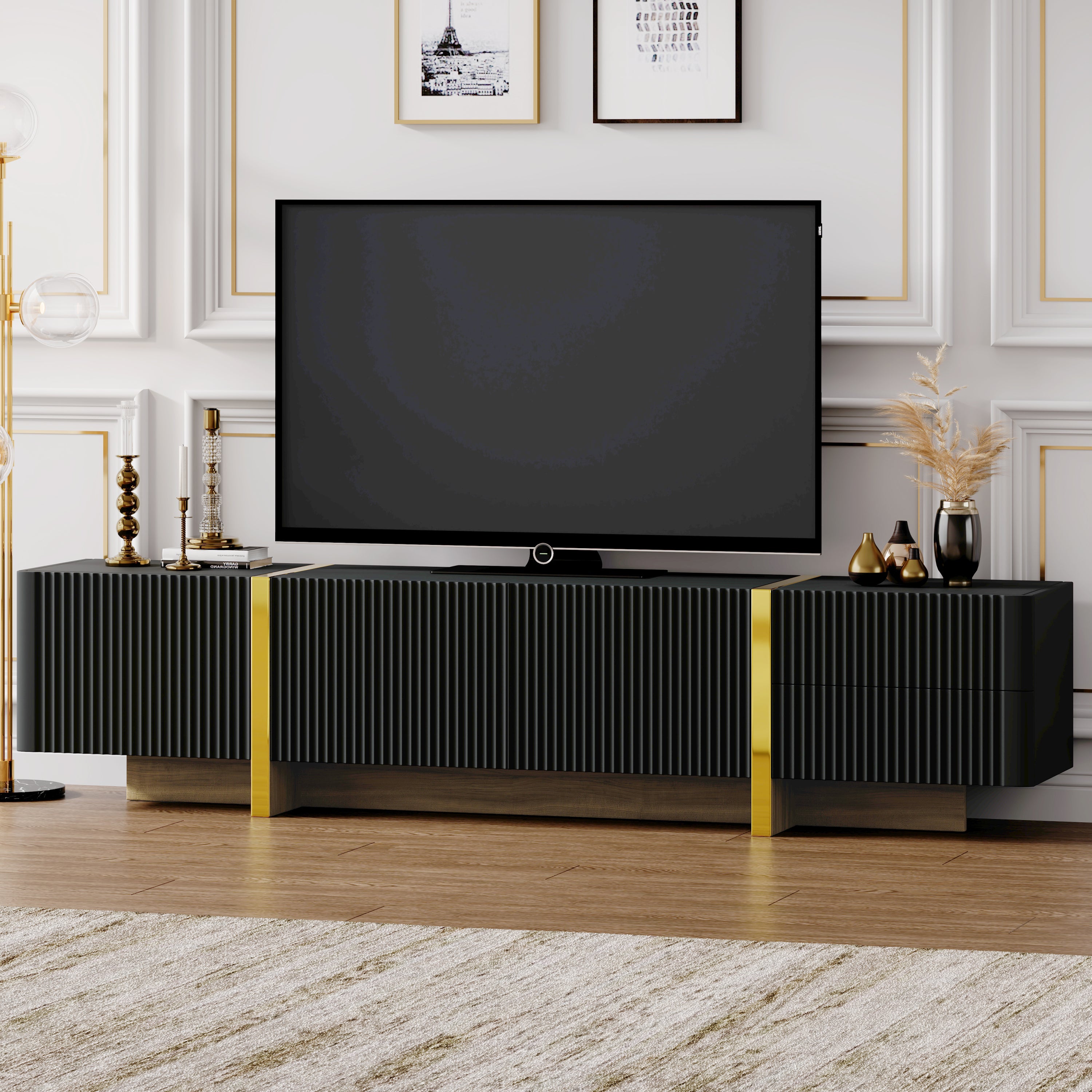Haven Luxury Fluted TV Stand Home Entertainment
