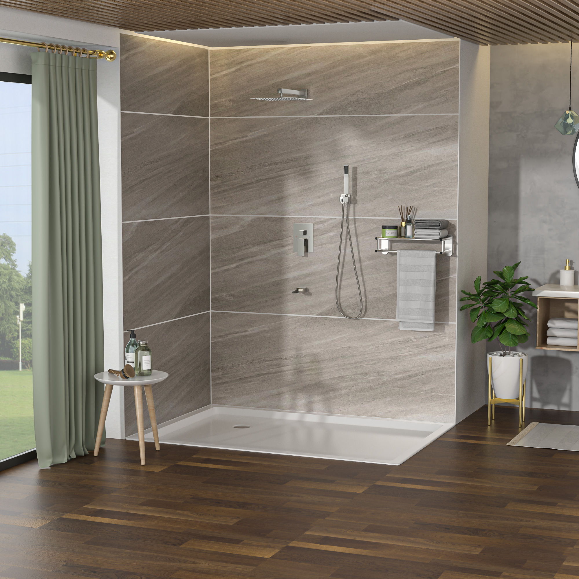 10" Wall Mounted Square Shower System With Rough In Valve