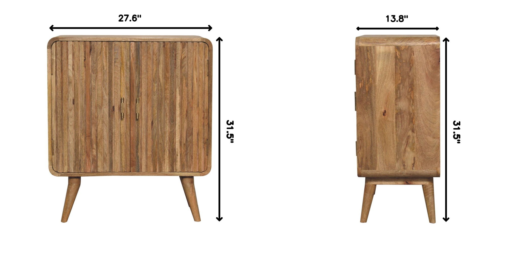 T Bar Ridged Cabinet - Brown