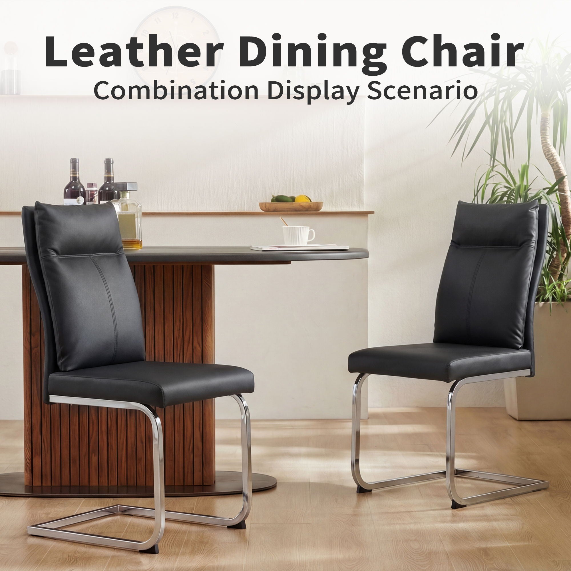 Modern Dining Chair SetWith Soft Cushion Backrest (2 Pieces)