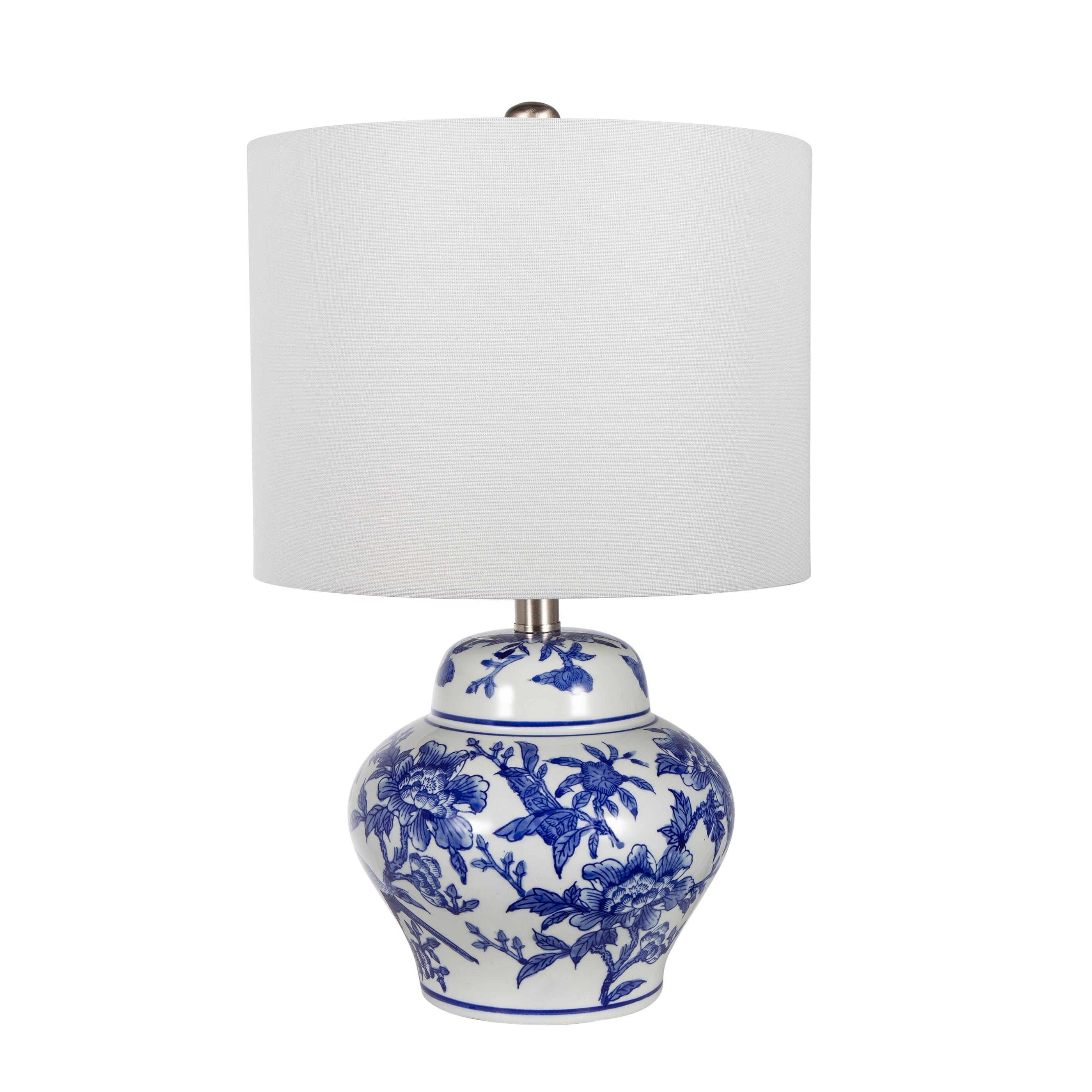 Blue and White Short Urn Ceramic Vase Lamp