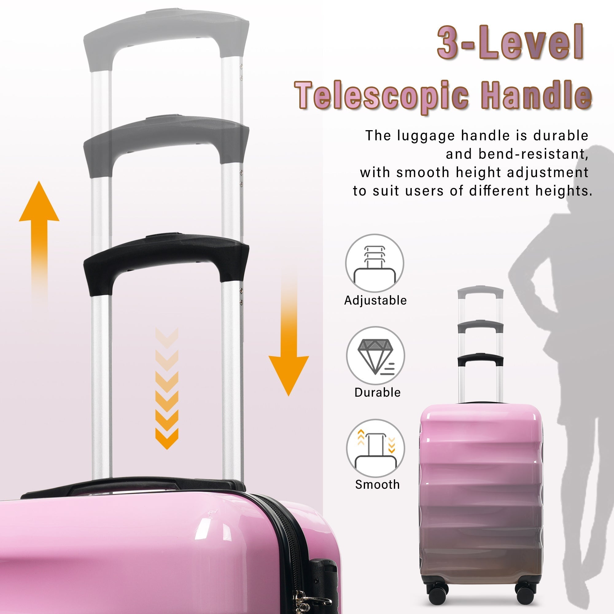 20-Inch Carry-On Suitcase with Dual Wheels and Water Bottle Holder