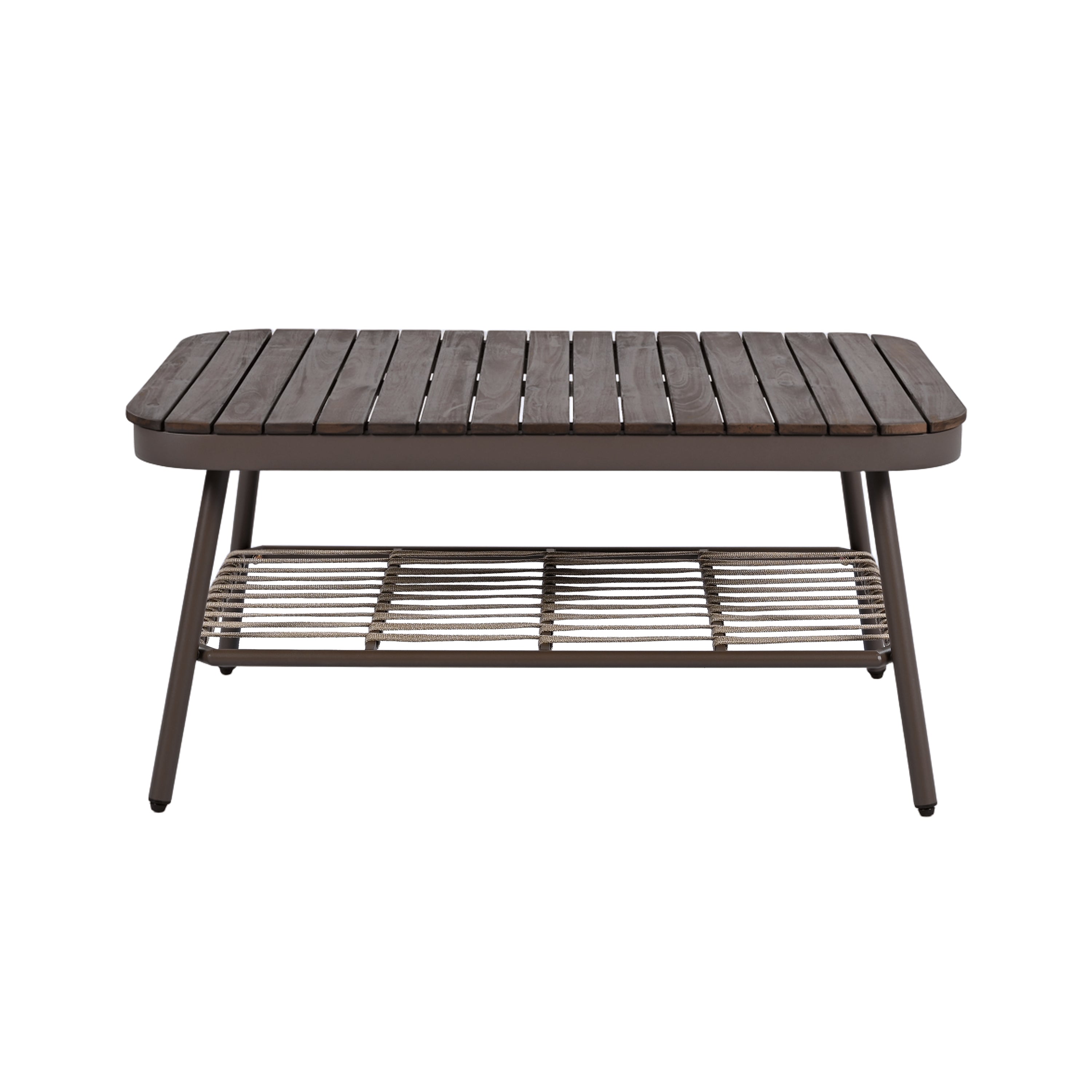 4-Piece Outdoor Patio Furniture Set with Metal Frame and Woven Rope