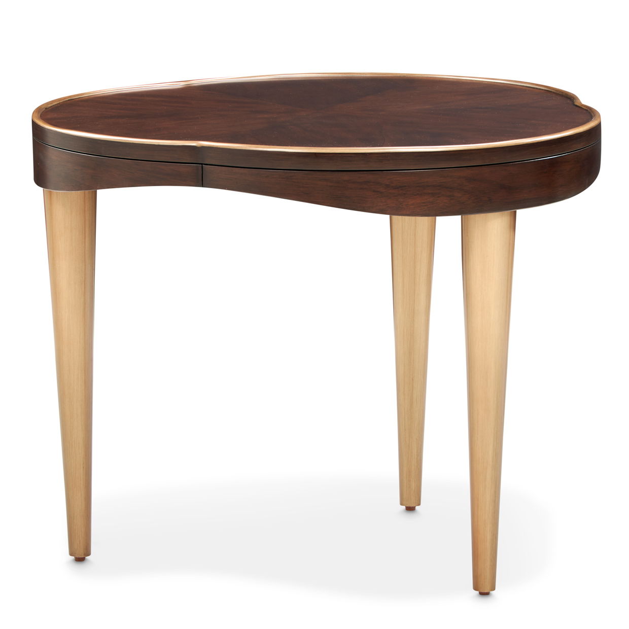 Camellia Field - End Table - Dark Brown / Gold