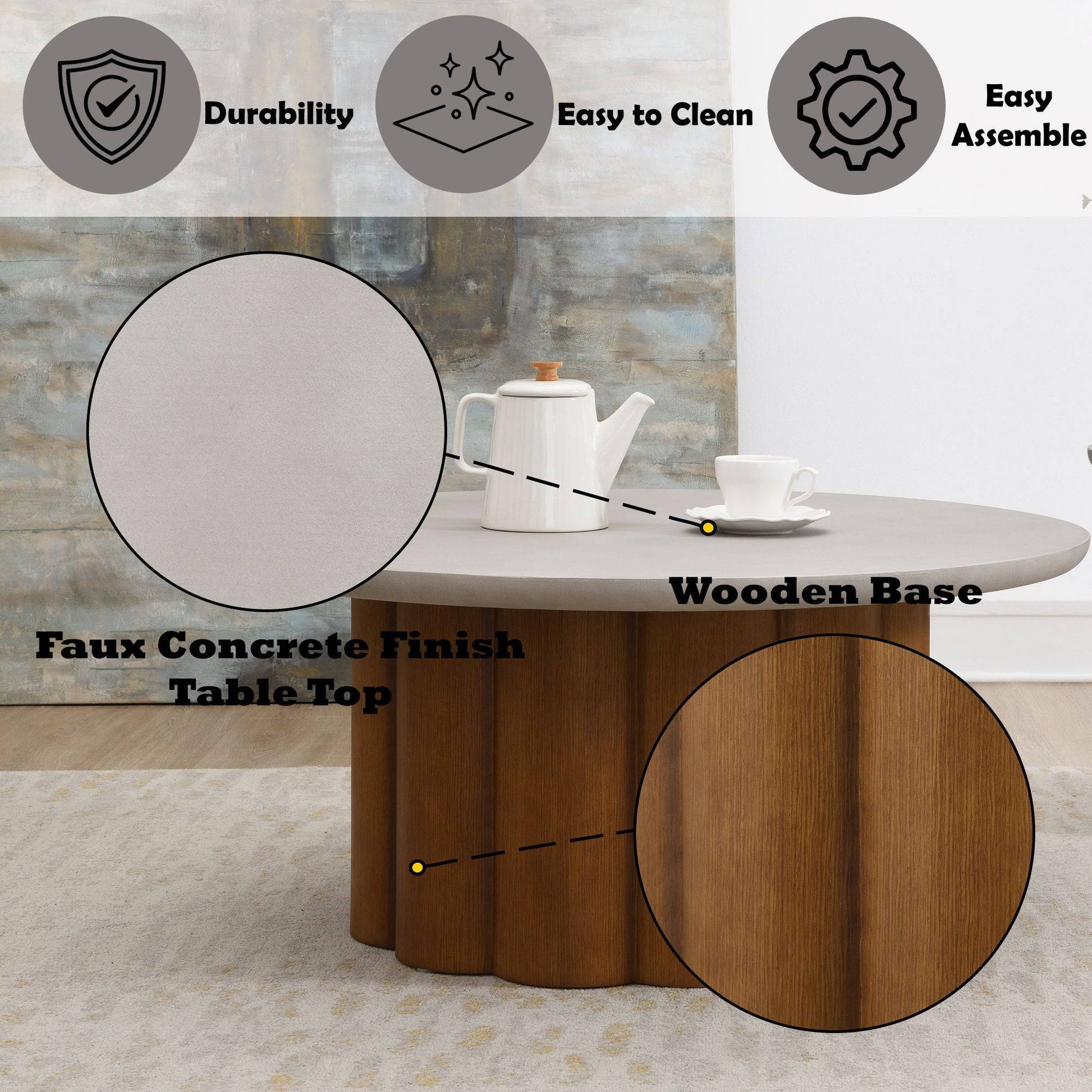 Evenlyn - Faux Concrete Top Table - Best Buy Furniture
