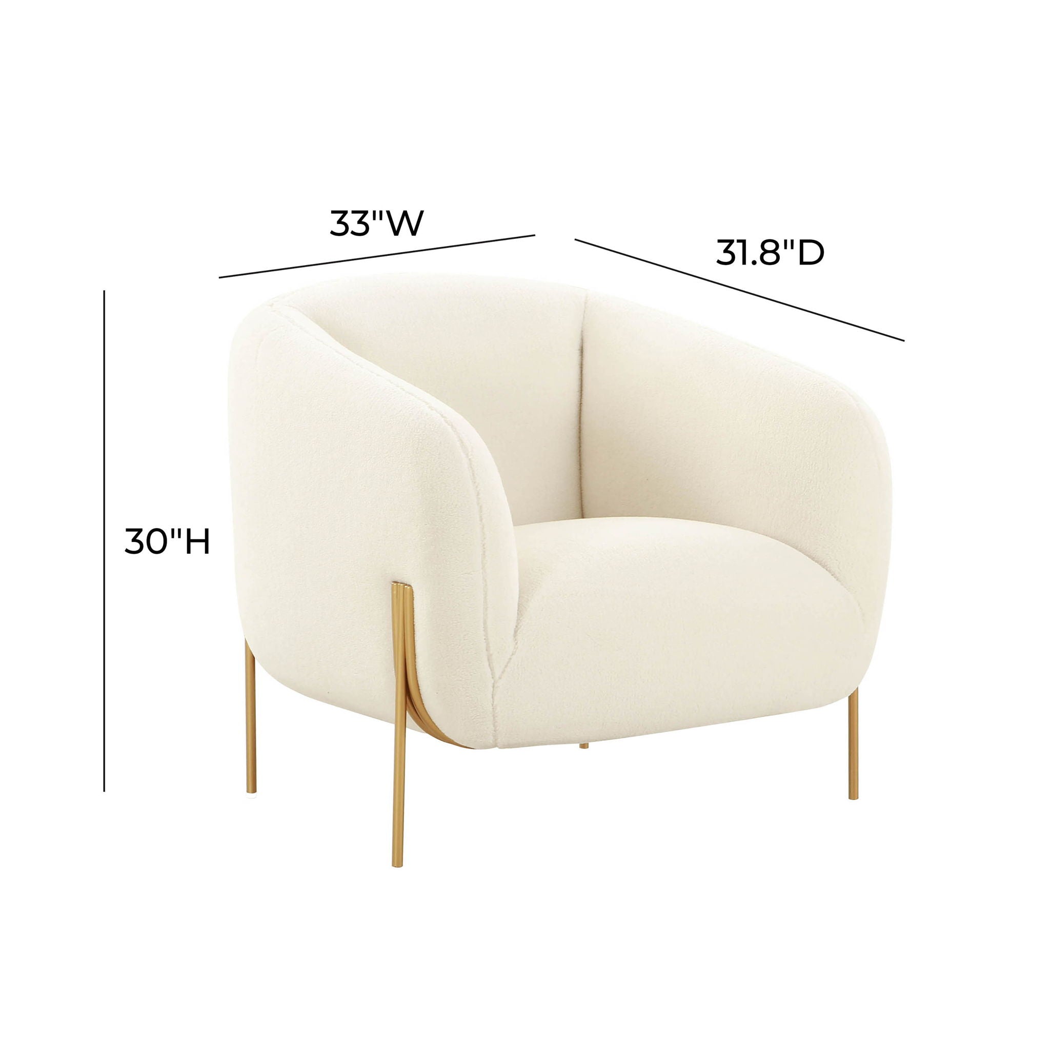 Kandra - Shearling Accent Chair - Cream