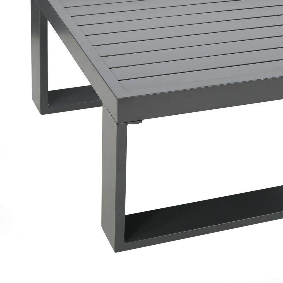 Dursley - Outdoor Aluminum V Shape Sofa Sectional - Beige / Gray