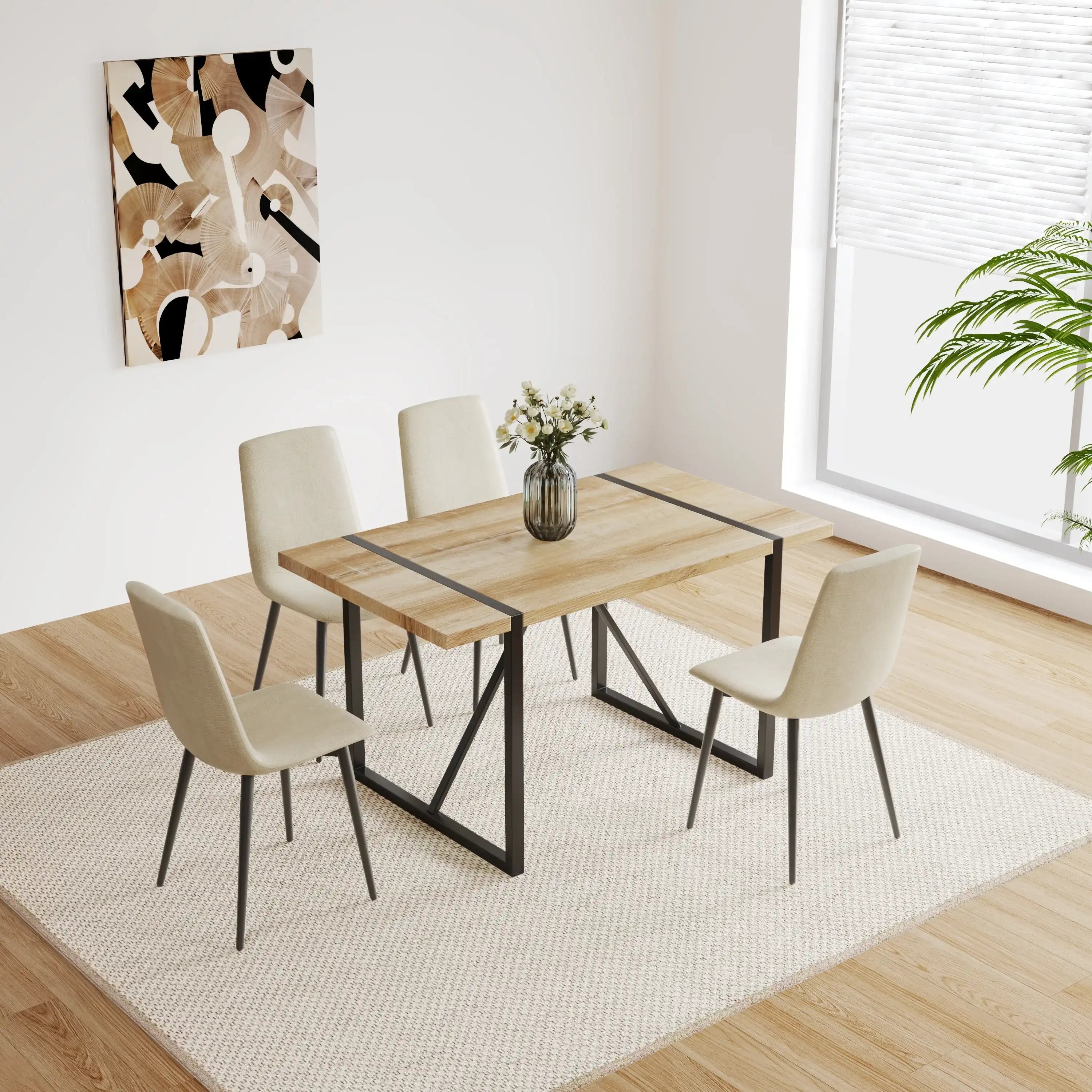 Junie Modern Dining Set of 4, Mid Century