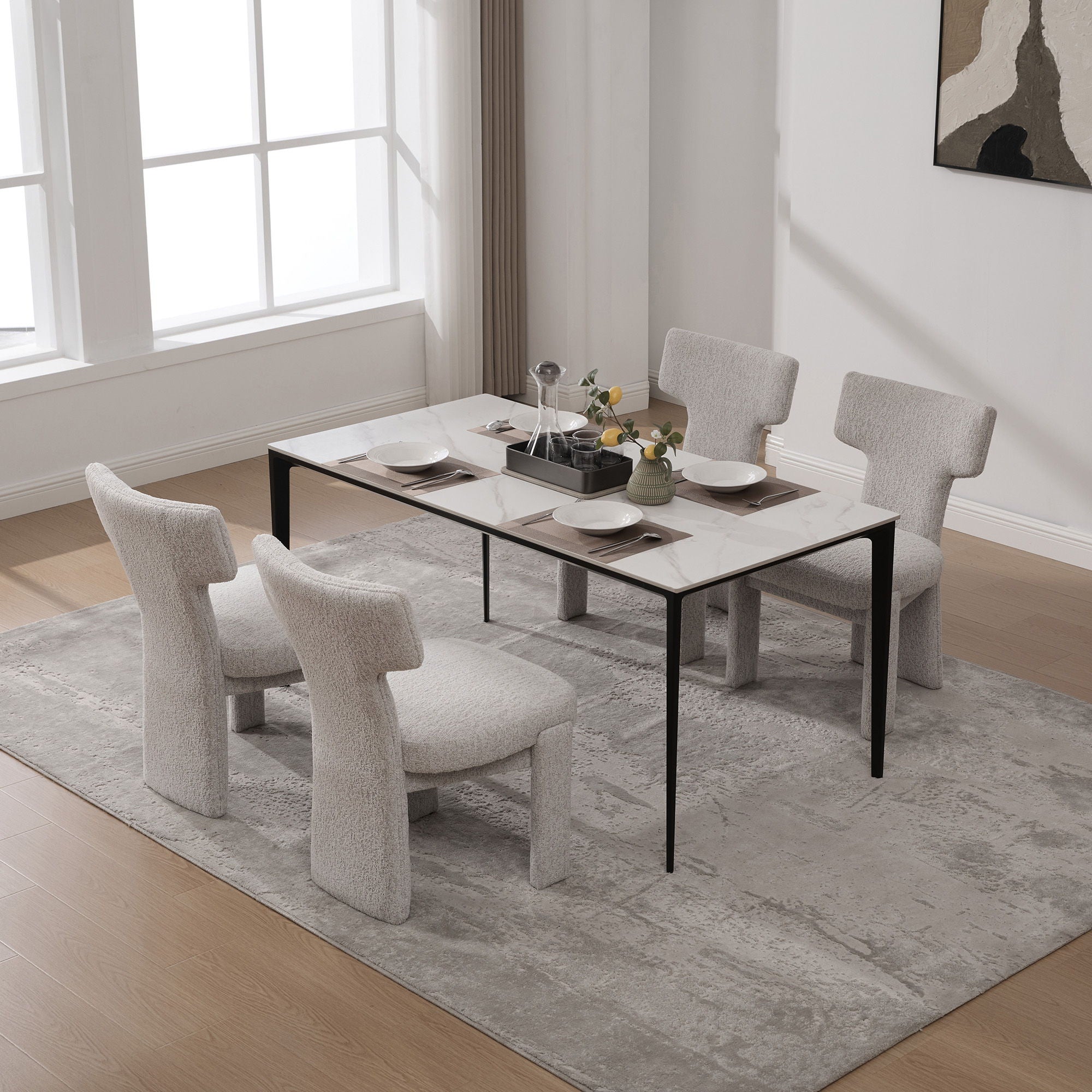 Armless Curved Back Accent Chairs