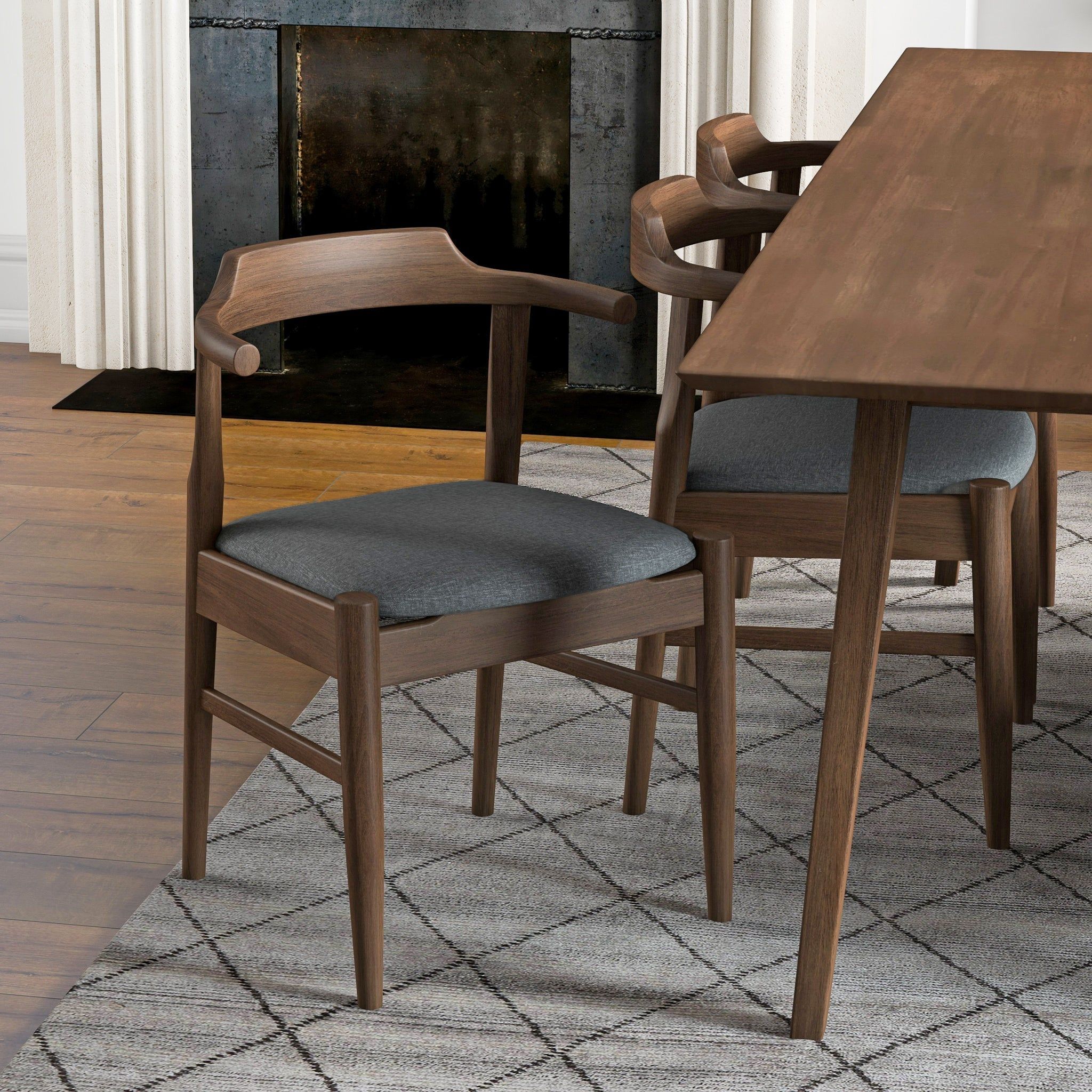 Dakota - Mid-Century Modern Velvet Dining Chair (Set of 2)