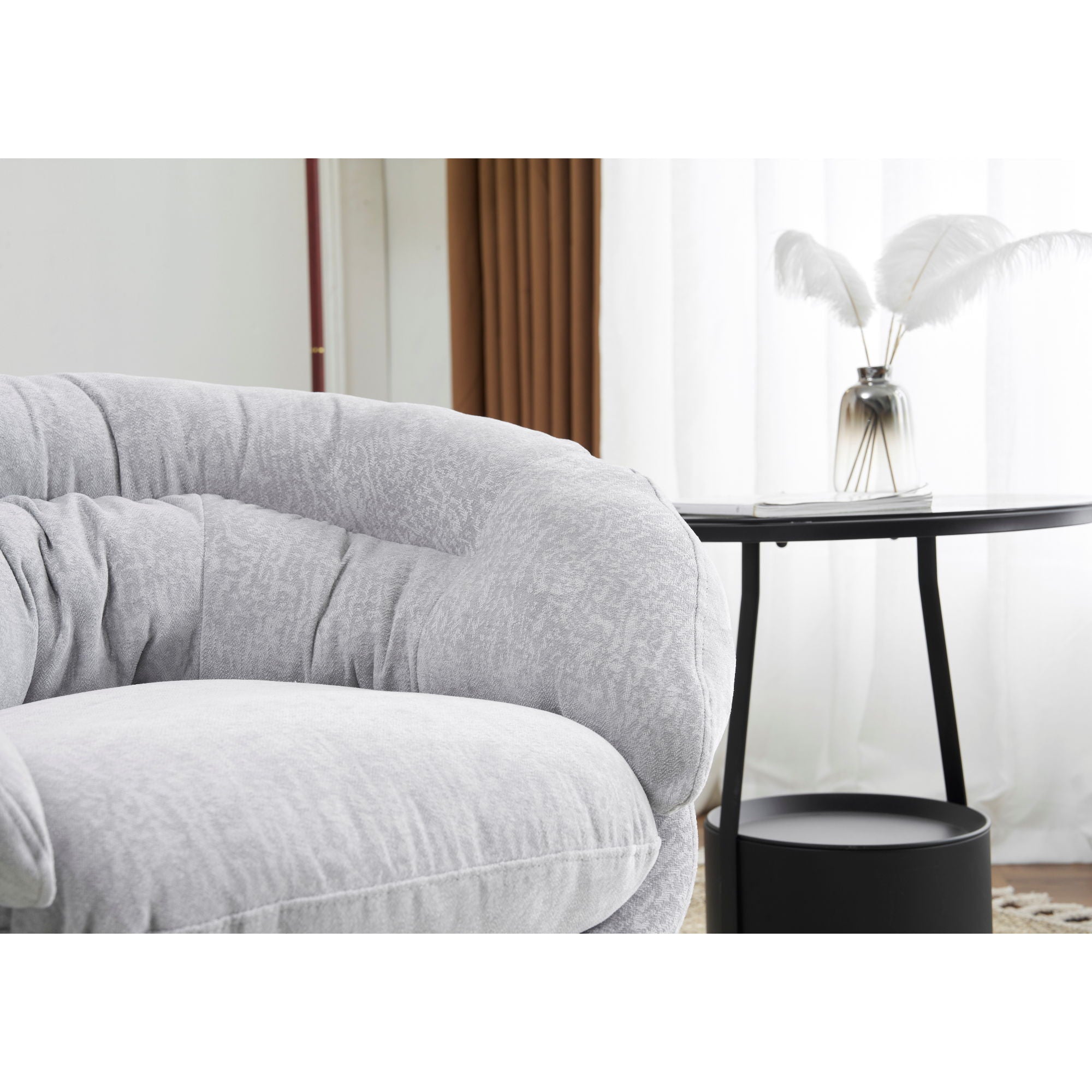 Modern Chenille Office Chair With 360 Degree Swivel