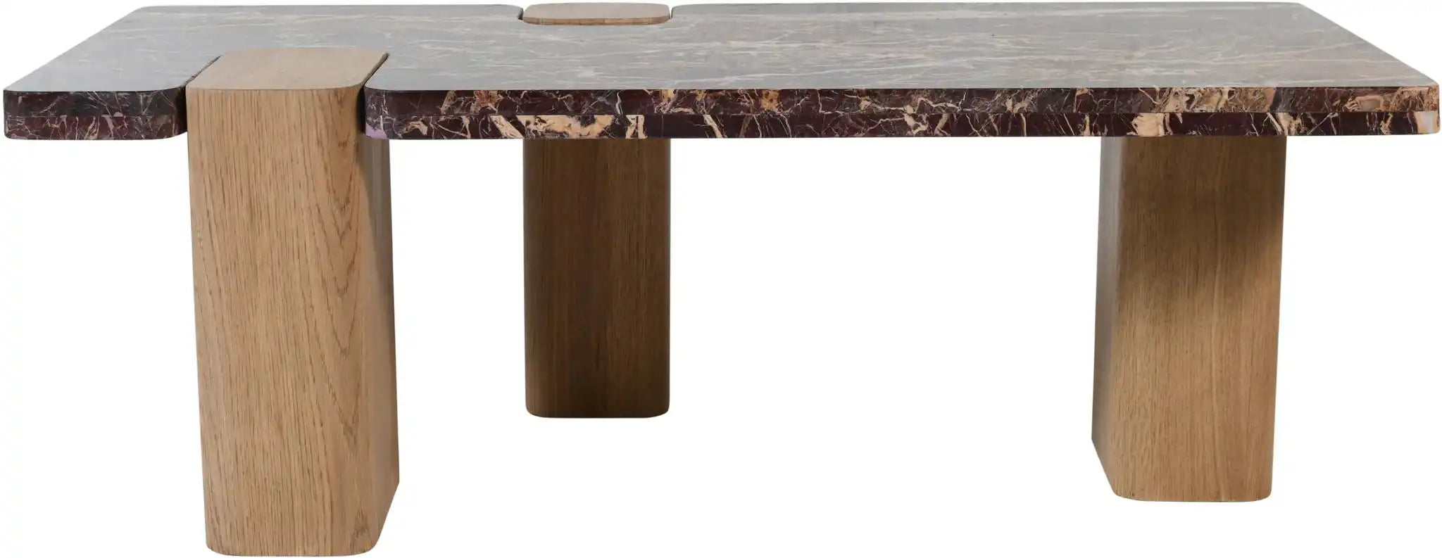 Ravenna - Marble/Stone Coffee Table - Burgundy