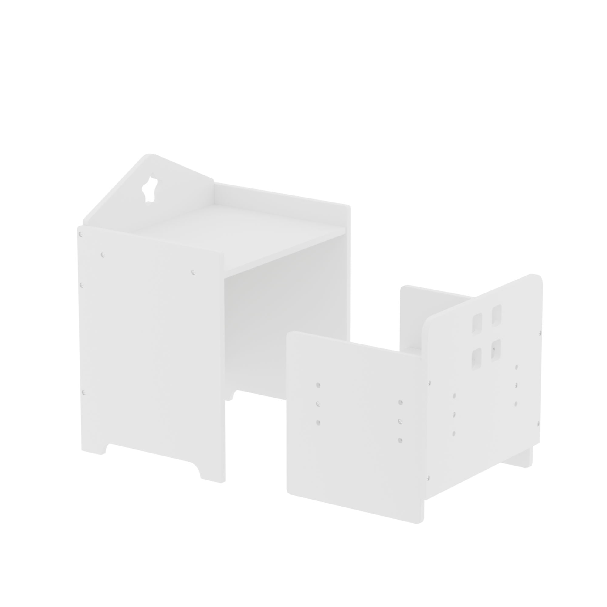 Montessori Weaning Table And Chair Set, Toddler Table With Adjustable Height - White