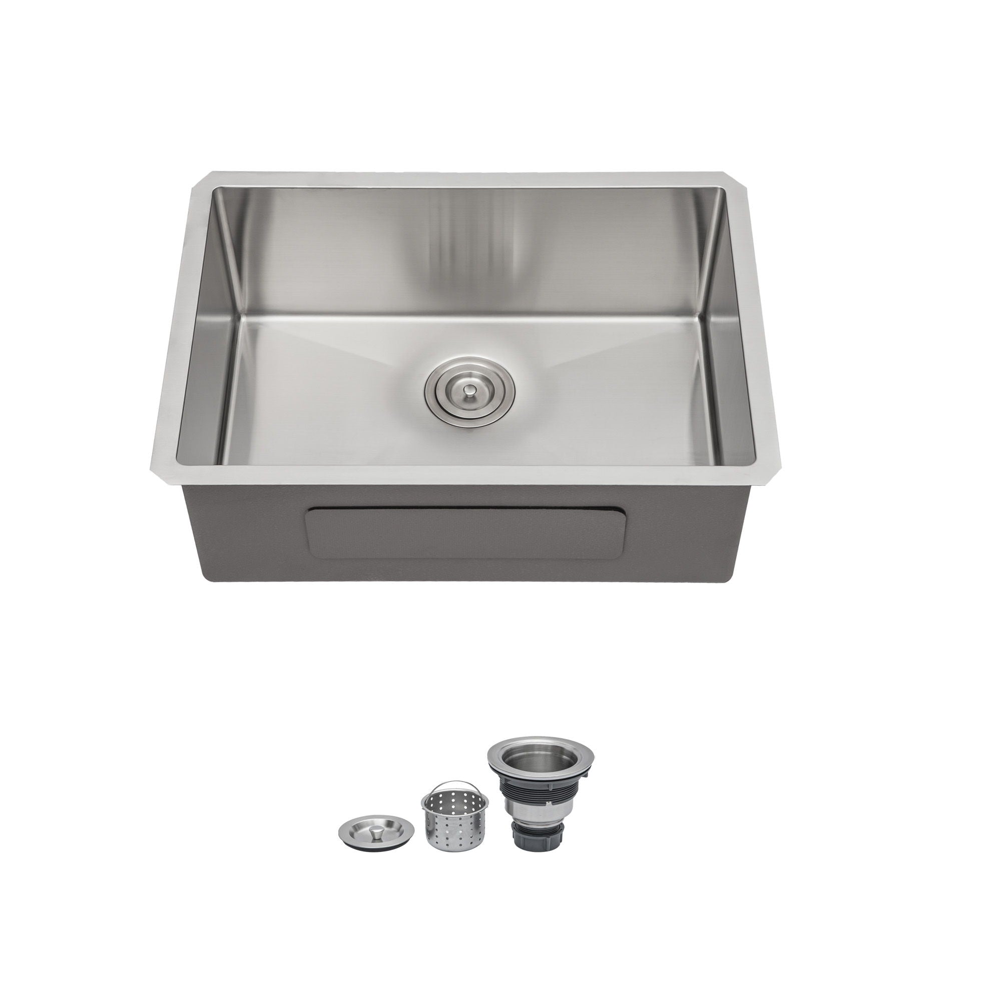 Undermount Kitchen Sink 26" 16 Gauge With Drain Assembly - Brushed Nickel