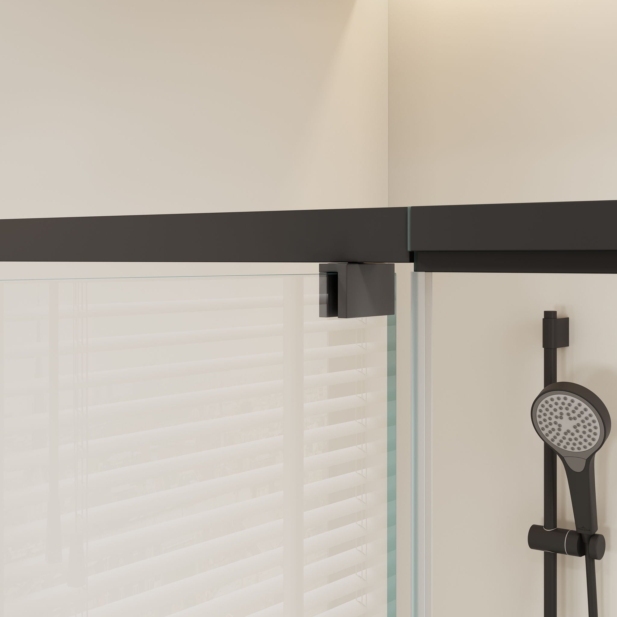 Scalable - Shower Door With 1 / 4" Clear Tempered Glass And Aluminium Alloy Frame - Matte Black