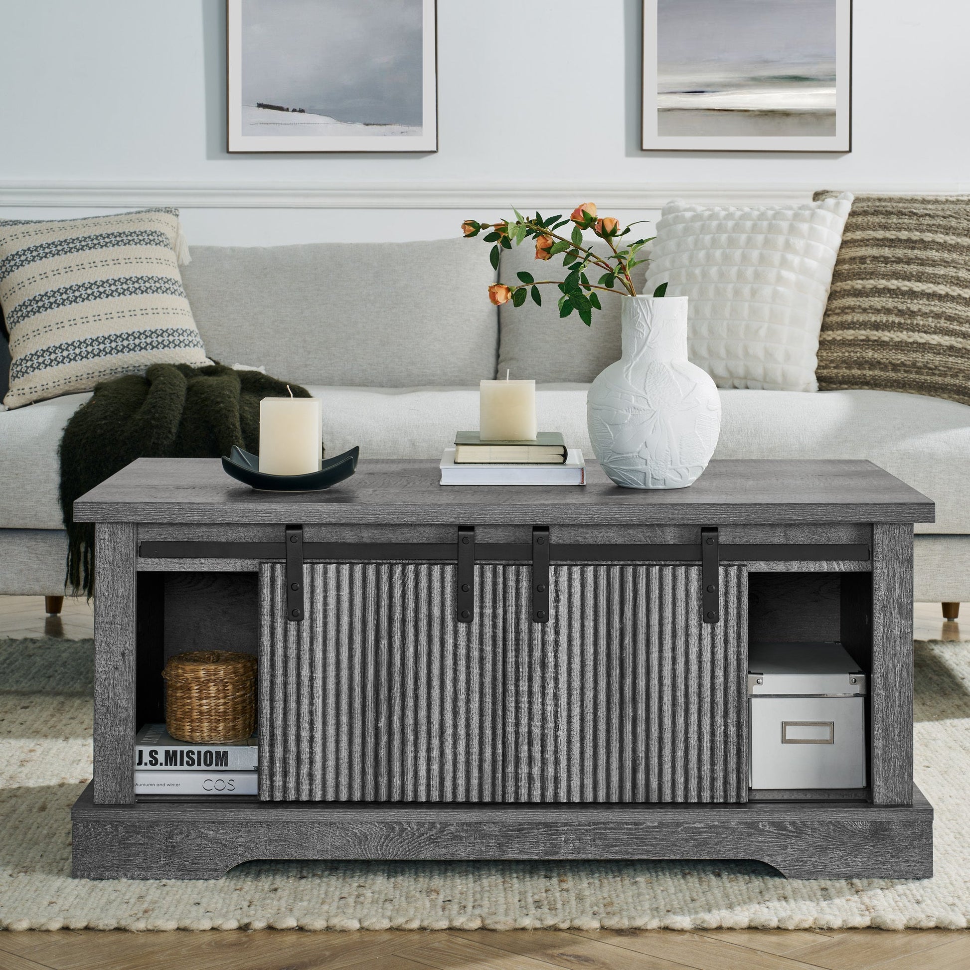 Sliding Barn Door Coffee Table - Best Buy Furniture