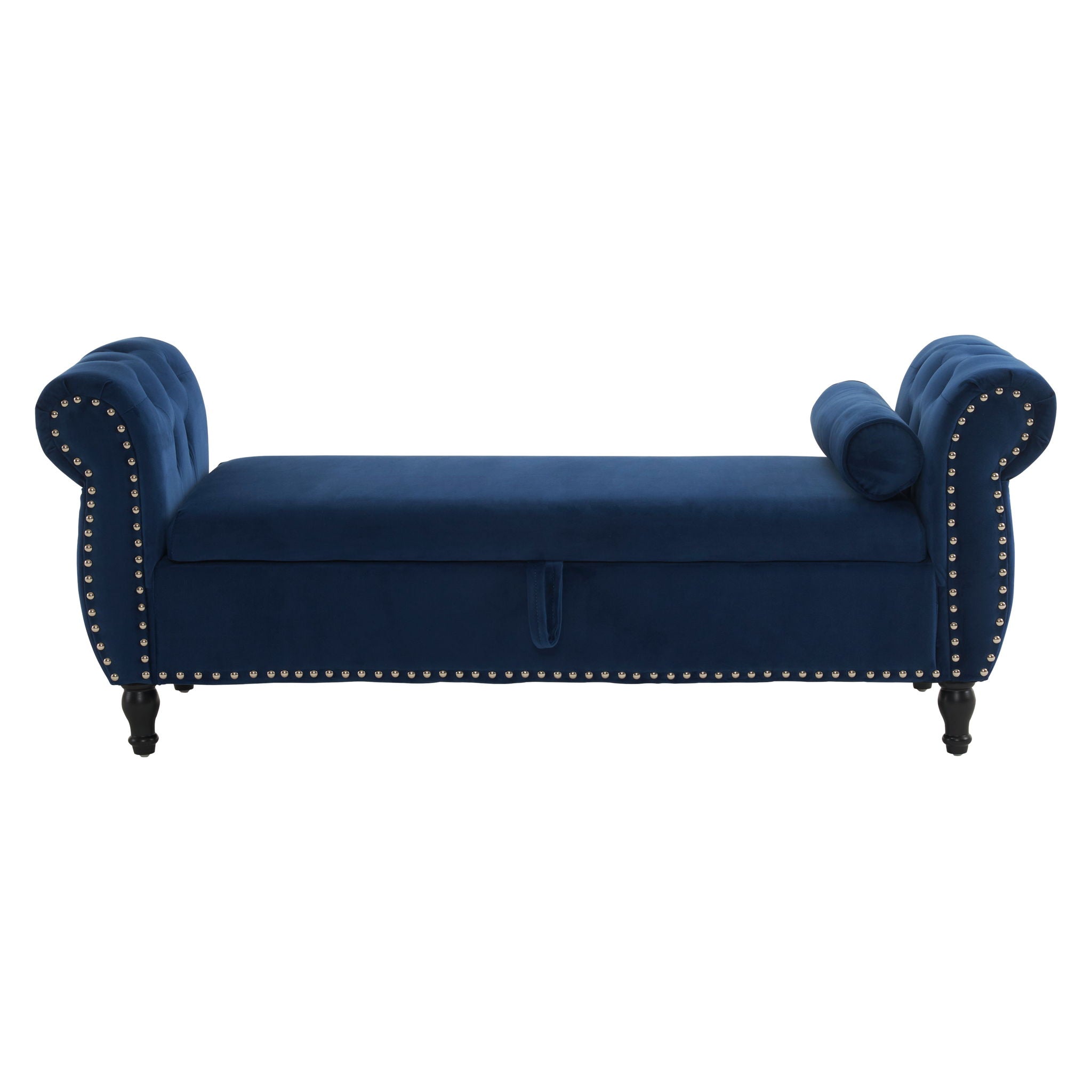 Luxurious Velvet Multifunctional Storage Ottoman Bench With Pillow