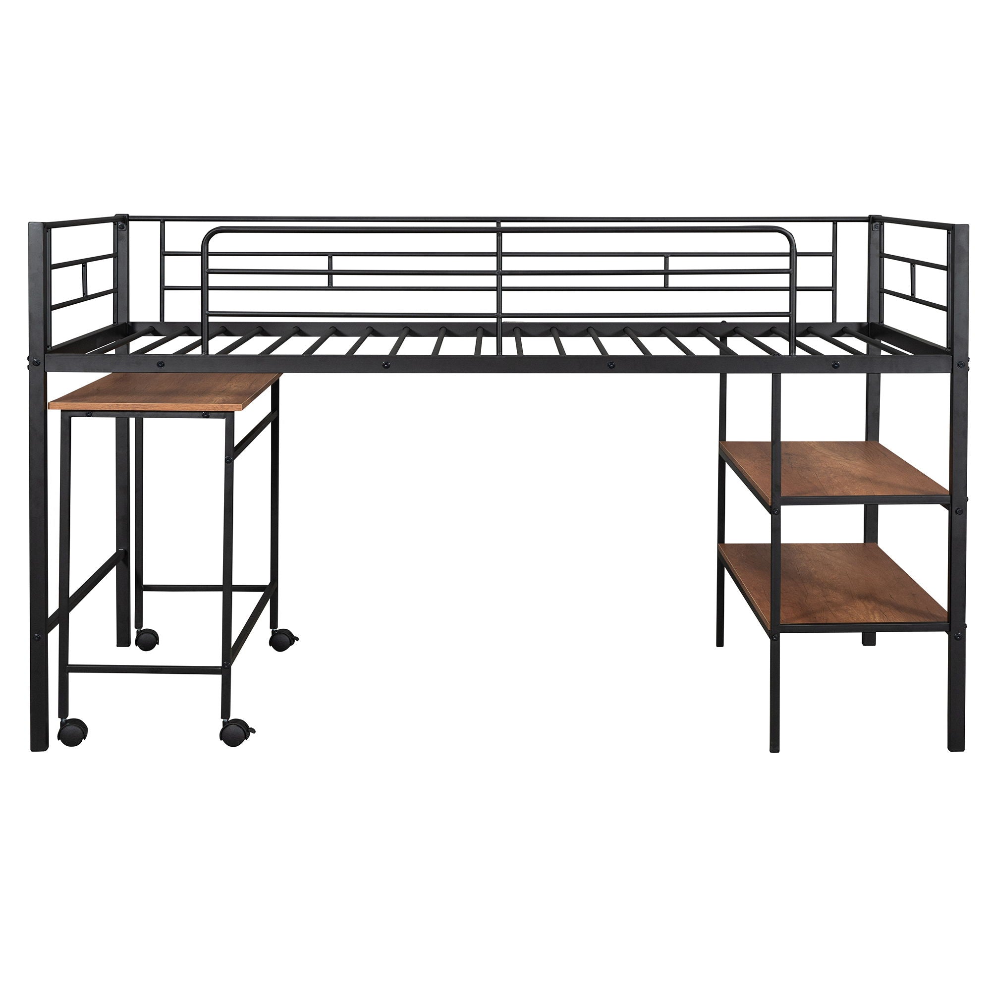 Loft Bed With Desk And Shelves