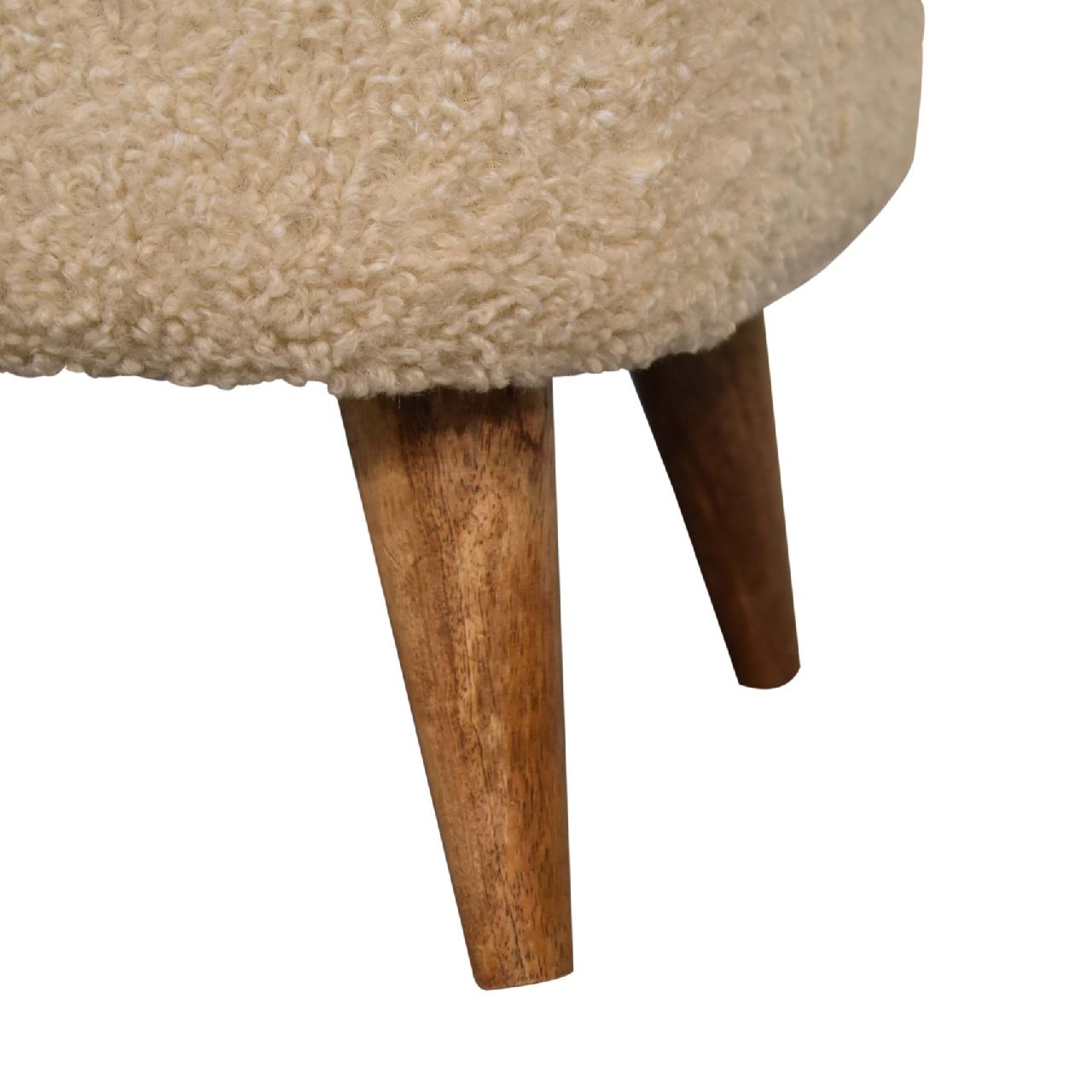 Boucle Square Footstool - Cream - Best Buy Furniture