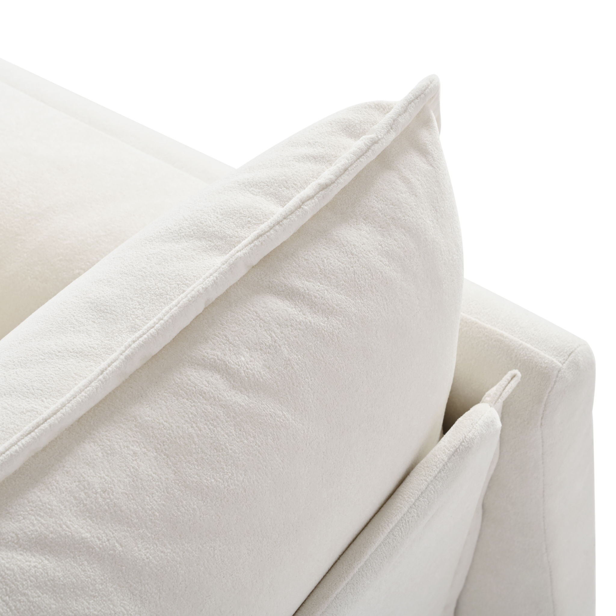 Modern Chenille Oversized Deep Seat Sectional Sofa With Pillows