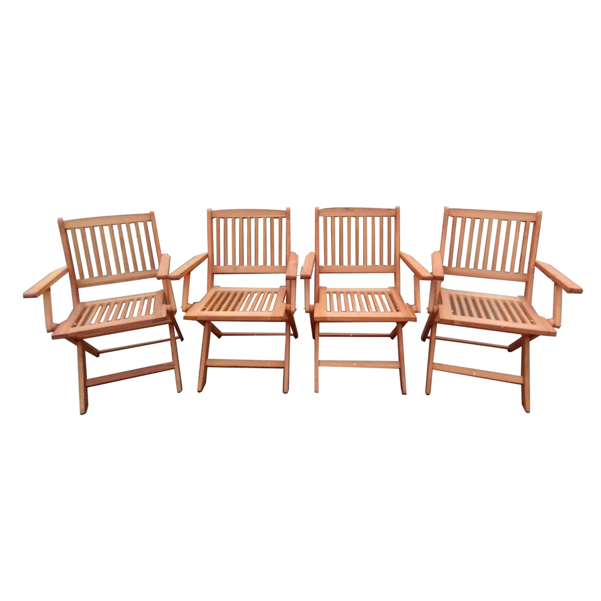 Foldable Patio Dining Set With 4 Folding Chairs For Indoor And Outdoor Use - Teak - Best Buy Furniture