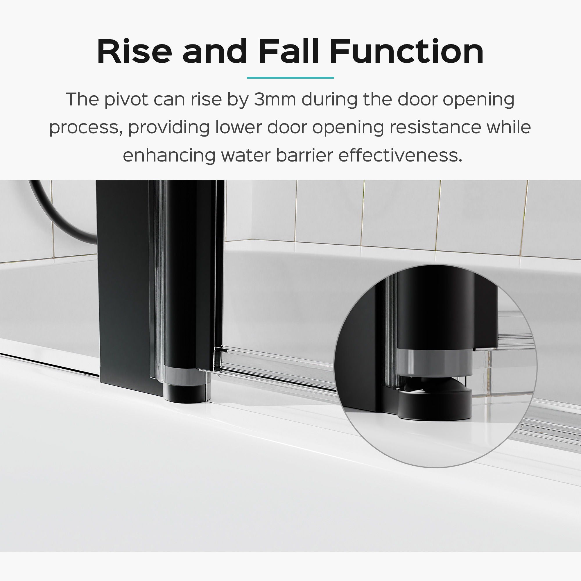 Frameless Folding Shower Doors For Bathtub With Pivot Tub Glass Door, 1 / 4" Tempered Glass