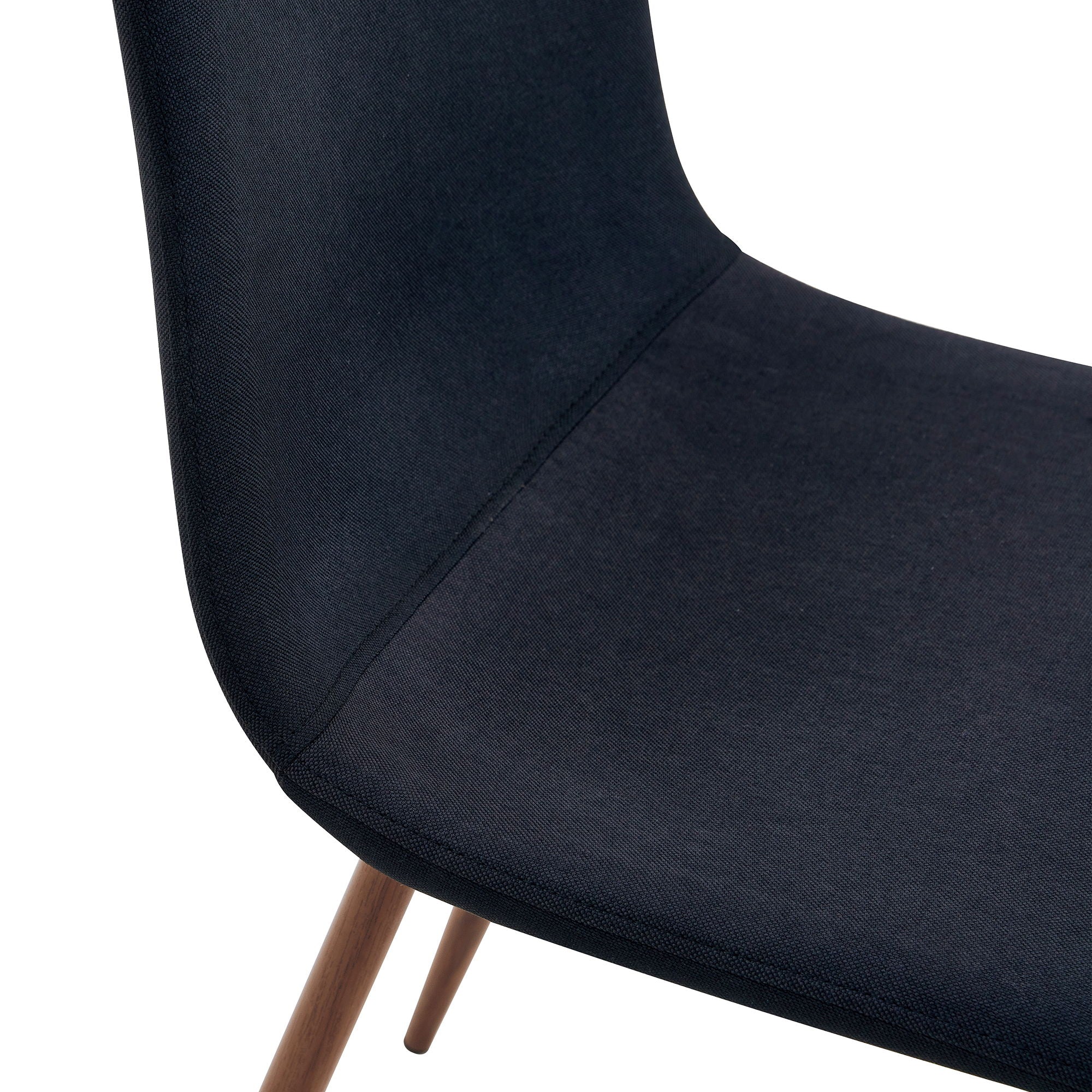 Luxury Simple Chair (Set of 4) Linen Cotton High Resilience Dining Chair With Metal Color Leg - Black / Walnut