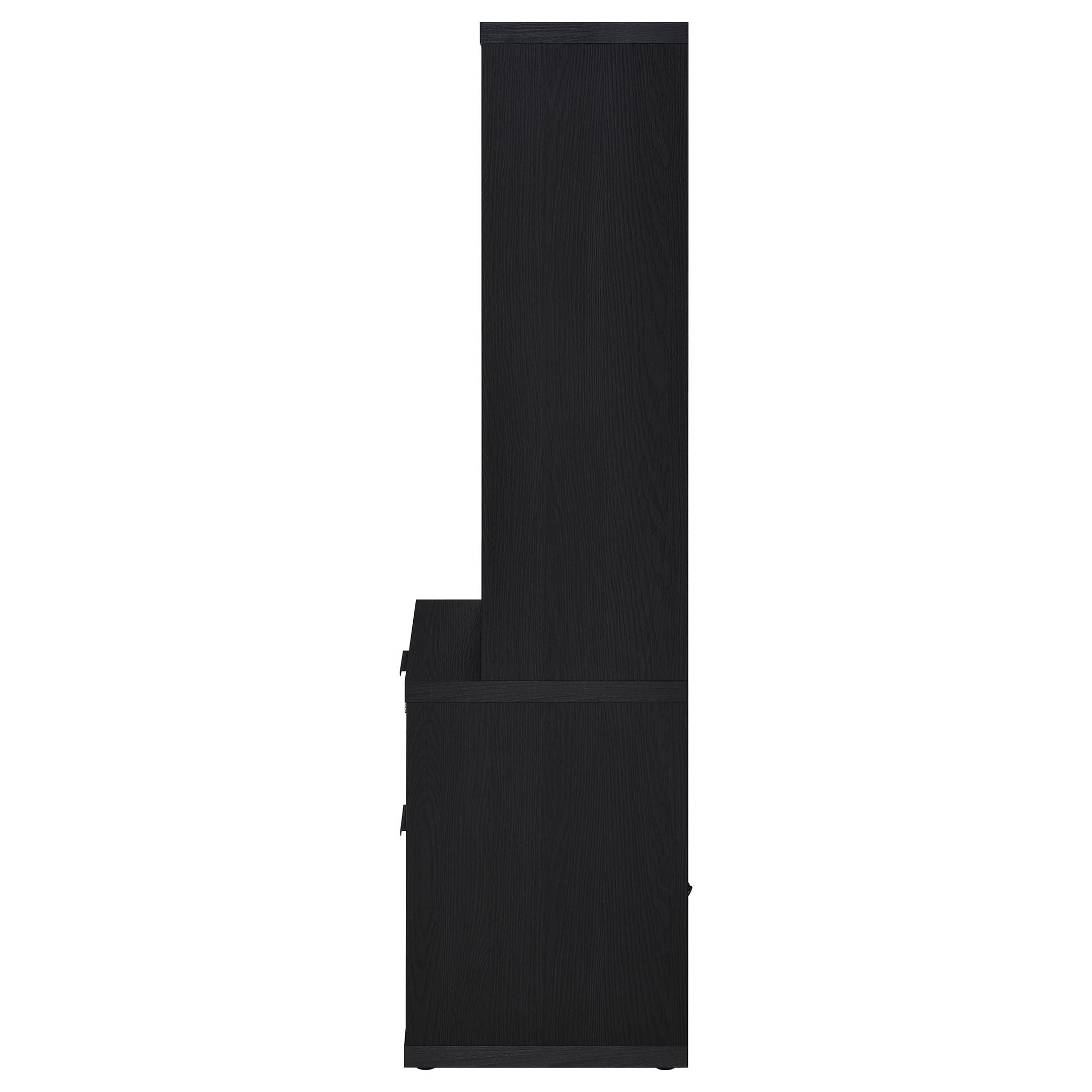 Multifunctional Bookcase With Three Open Shelves, 2 Drawers, Dual USB Charging Outlet