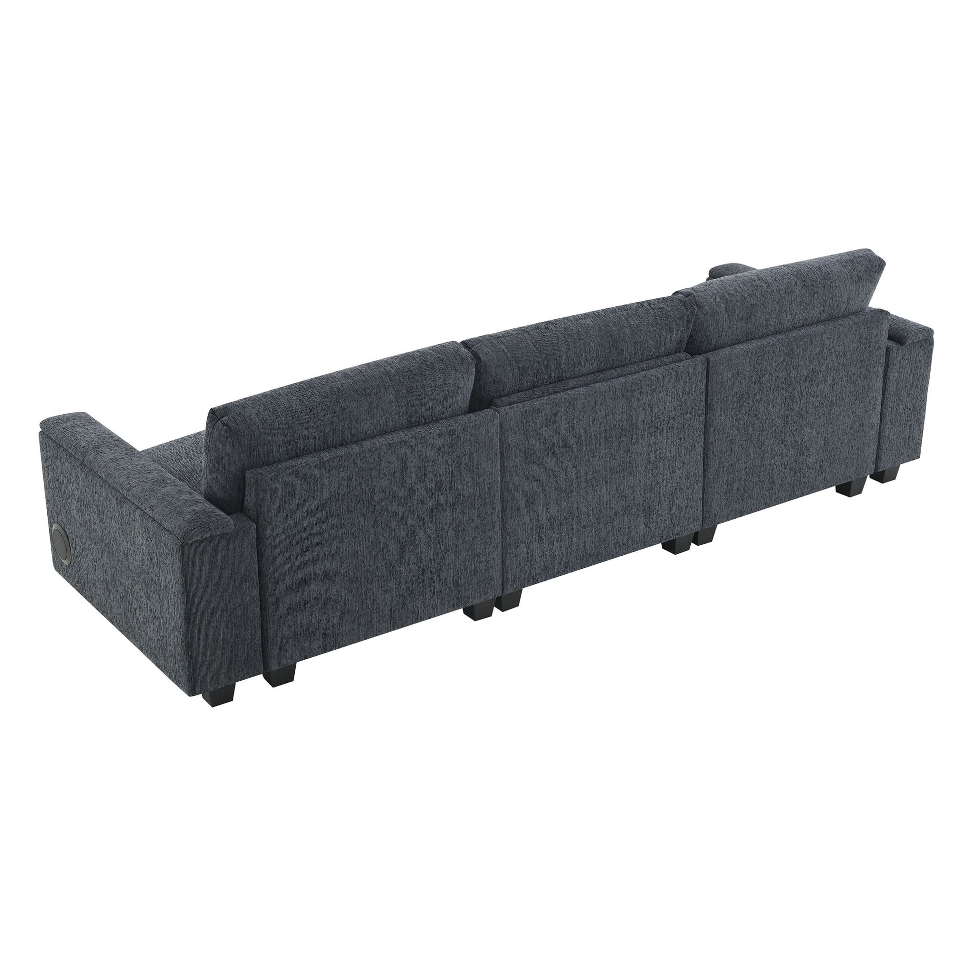 Sectional With Bluetooth Speaker Comfy Cloud Couch Set With Drop Down Table Cup Holders, USB Charger Storage Armrest Wide Seat Sofa - Best Buy Furniture