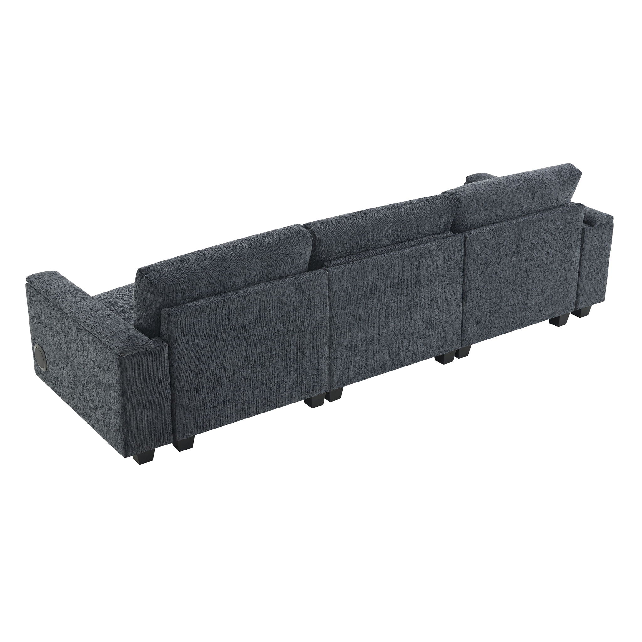 Sectional With Bluetooth Speaker Comfy Cloud Couch Set With Drop Down Table Cup Holders, USB Charger Storage Armrest Wide Seat Sofa - Best Buy Furniture